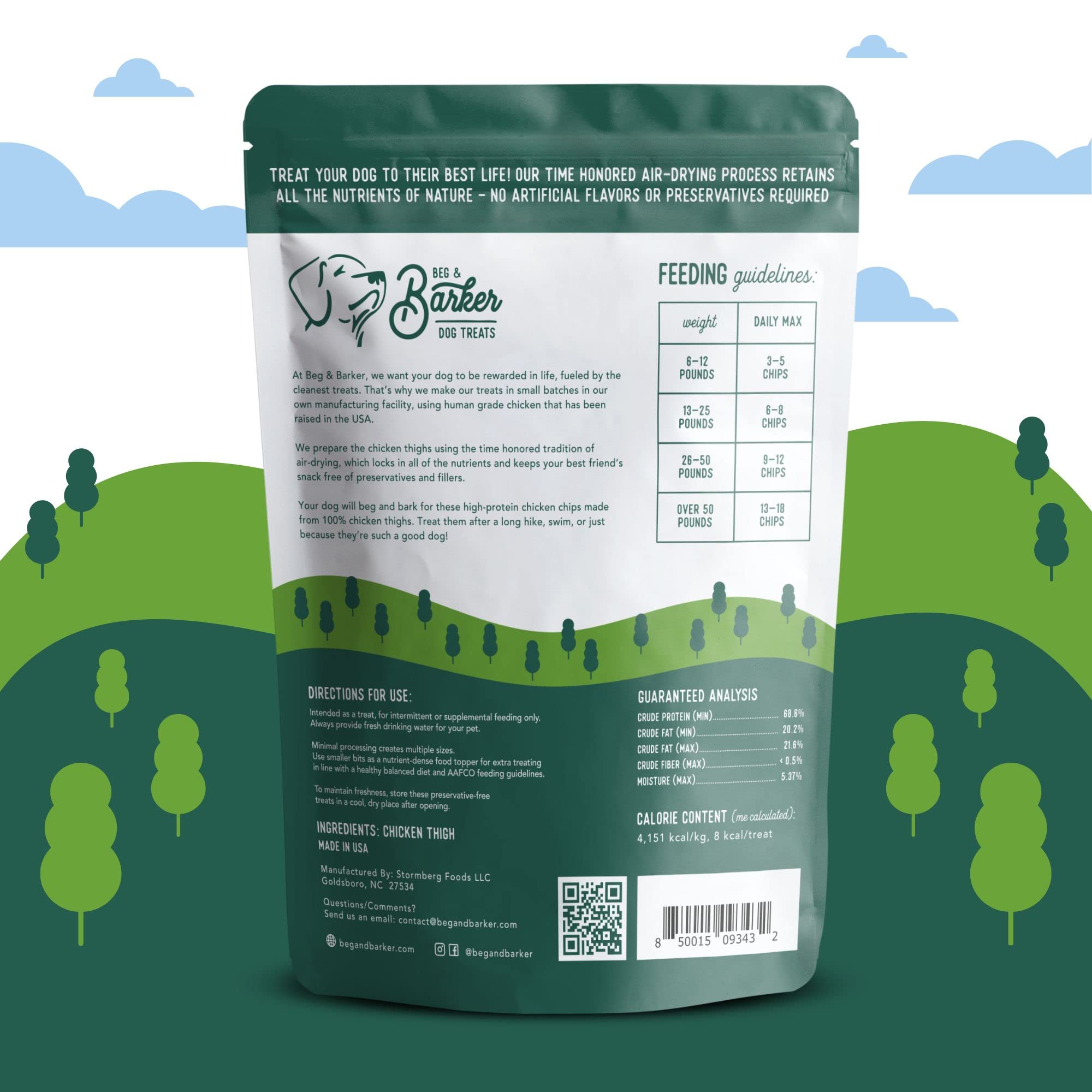 Beg & Barker All Natural Chicken Chips for Dogs (16oz) - Dog Treats Made with USA Sourced Real Meat Chicken, Made in The USA