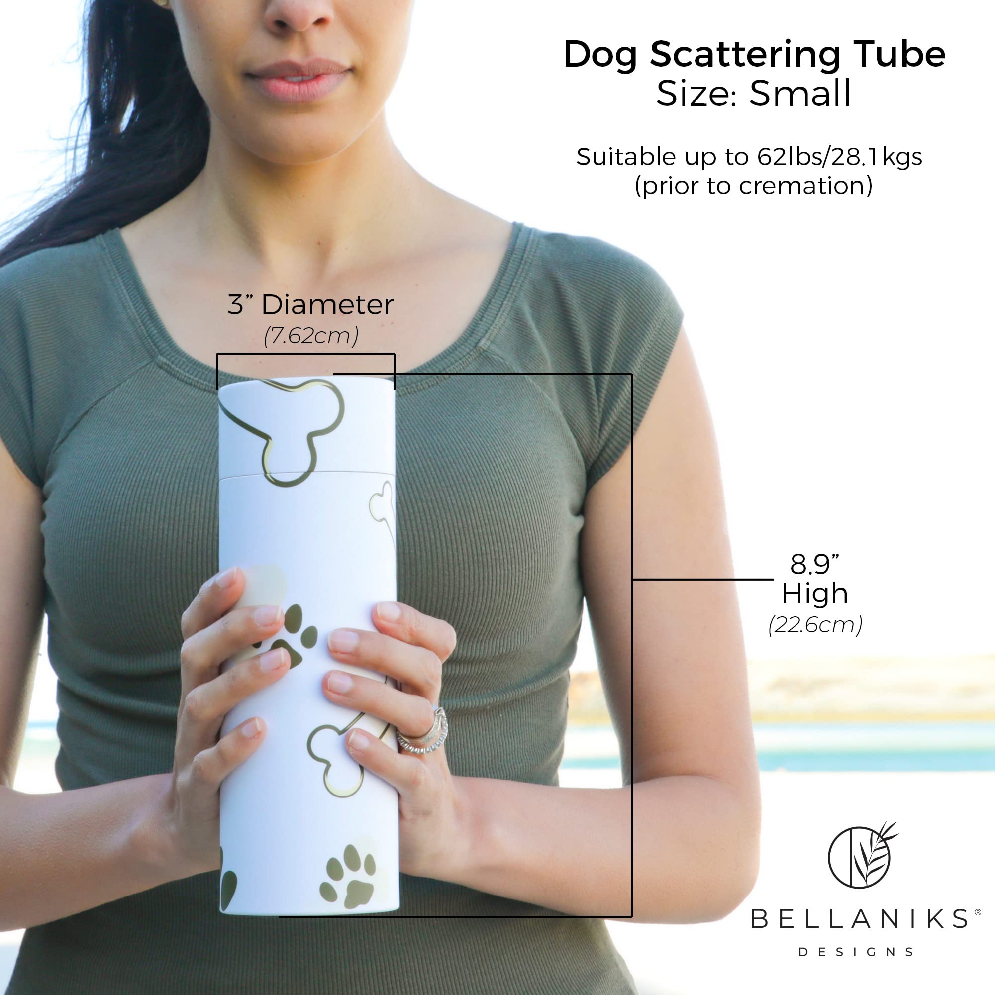 Bellaniks Scattering Tubes For Dog Ashes - Cremation Urns For Burial, Travel, Transport Or Spreading Cremains - Cabin-Safe Memor