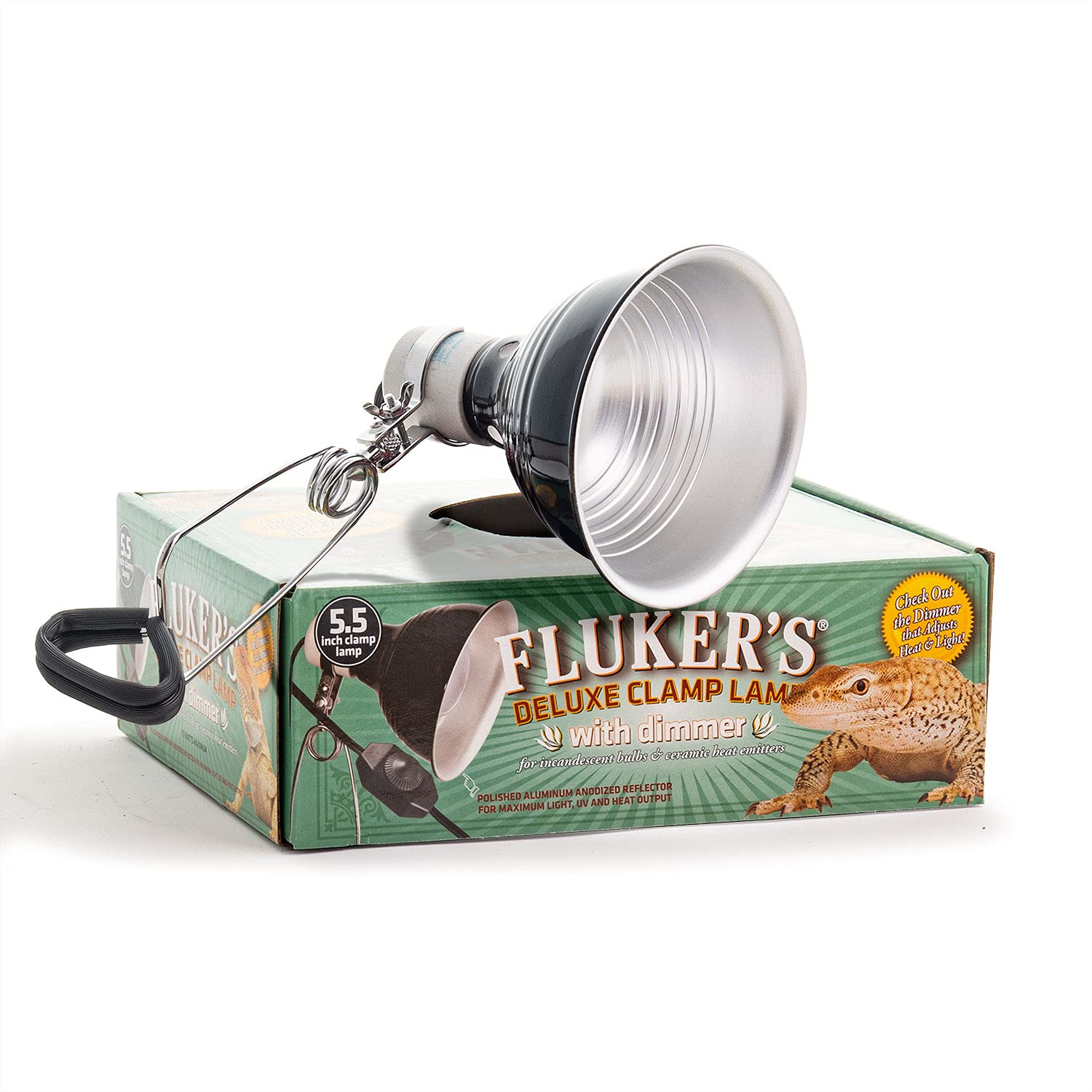 Fluker's Repta-Clamp Lamp 5.5 inch - Heavy Duty Clamp Light, Pet Heat Lamp for Reptiles, Lizards - UL/CUL Approved, 75W Incandes