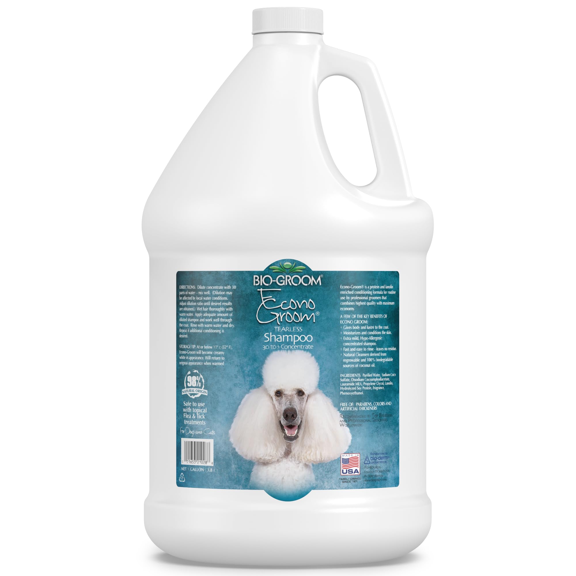 Bio-Groom Econo-Groom Tearless Dog Shampoo Concentrate - Cat & Dog Bathing Supplies, Puppy Shampoo for Gentle Skin, Cruelty-Free