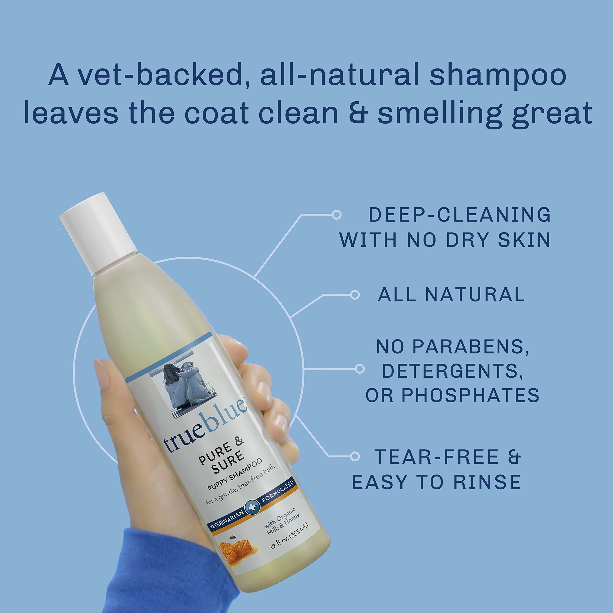 Trueblue Grapefruit & Chamomile Deodorizing Dog Shampoo – Cleansing Wash, Moisturizing – Toxin Free, Natural Botanical Blend – Tearless – 12 Fl. Oz.