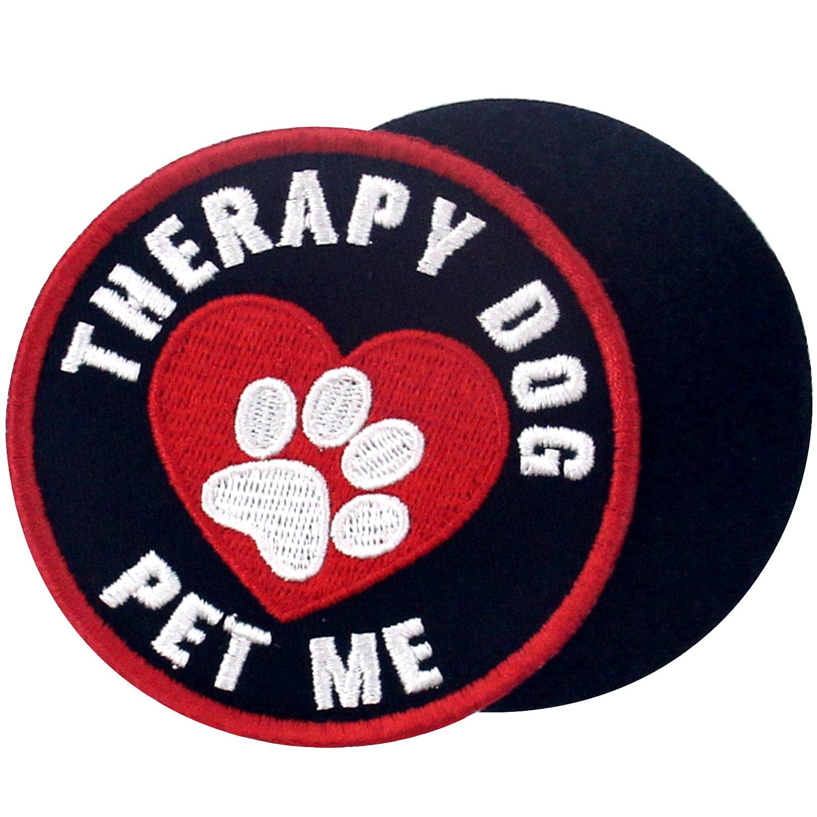 Tailwag Planet Therapy Dog Pet Me Emotional Support Service Dog Morale Tactical Patch Embroidered Badge Fastener Hook & Loop Emblem
