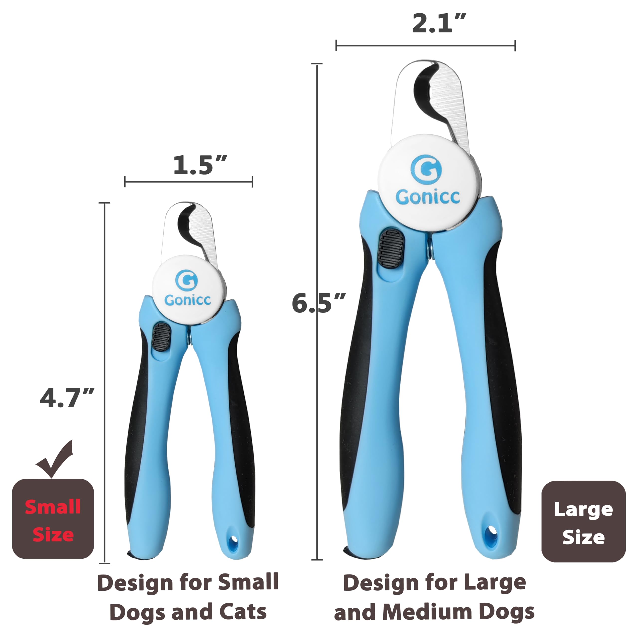 Gonicc Professional Small Dog And Cat Nail Clippers Sharp Stainless Steel Pet Nail Trimmers(With Free Nail File In Handle), For Rabbit, Small Animal, With Safety Guard To Avoid Overcutting