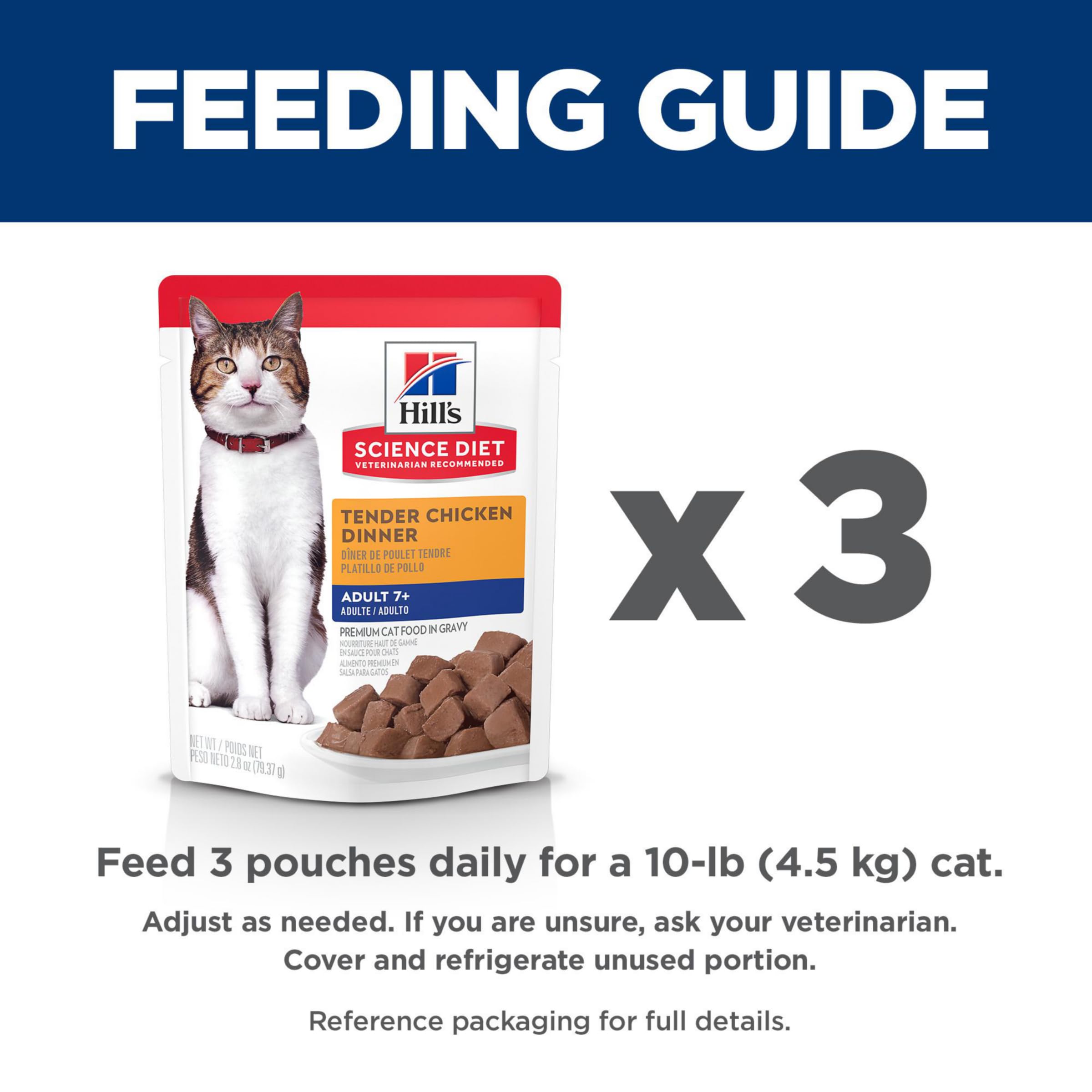 Hills Science Diet Adult 7+, Senior Adult 7+ Premium Nutrition, Wet Cat Food, Chicken Stew, 2.8 oz Pouch, Case of 24