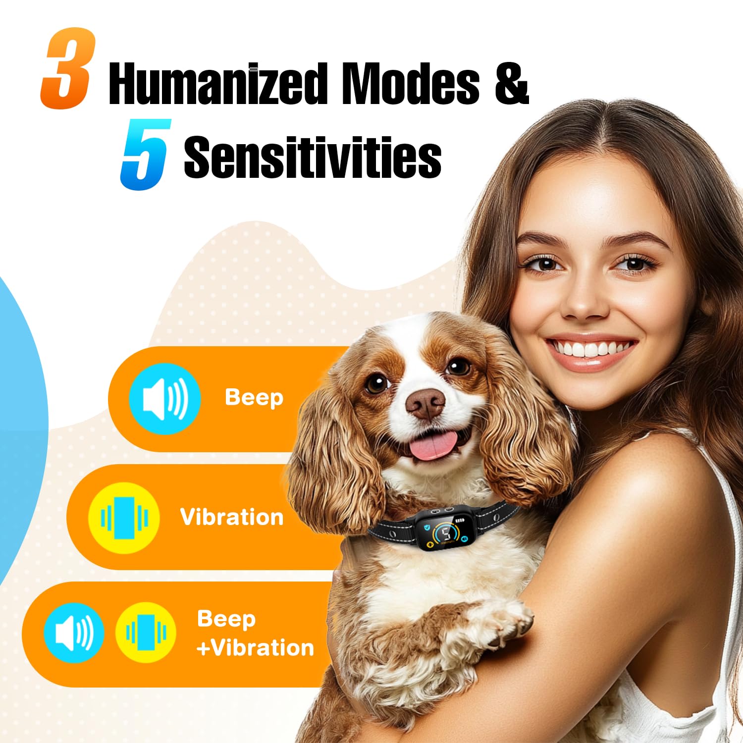 2 Pack Bark Collar For Small Dogs 5-15Lbs, Medium, Puppy, Mini Dog, Rechargeable Smart Training Collar, Anti Barking Device With