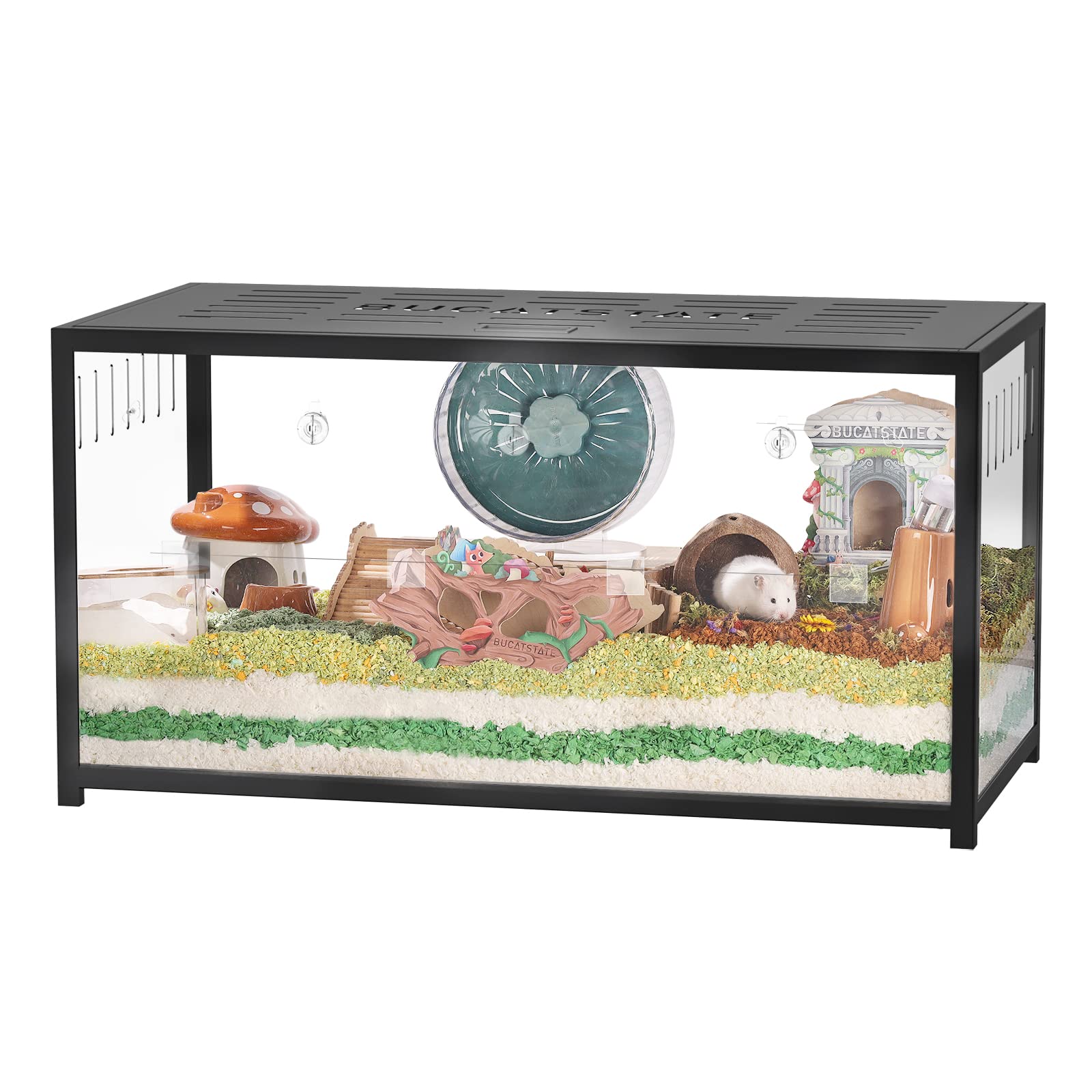Bucatstate Hamster Cage Metal 2.0 - Small Animal Habitats Large Stackable With Top Access Easy Assemble 39.3L*19.7W*20.6H Inches