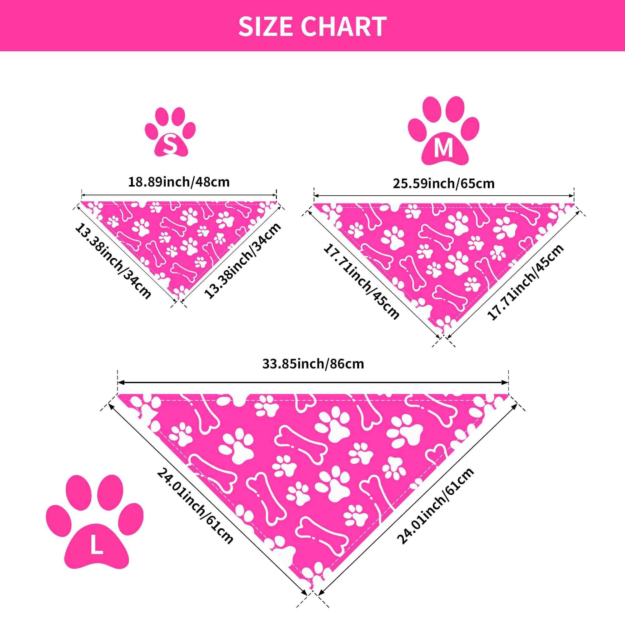 Pet Show 15 Pack Paw Pattern Dog Bandanas Bulk Large Medium Small 3 Mixed Sizes Bone Dogs Head Scarves Puppy Triangle Bibs Suit