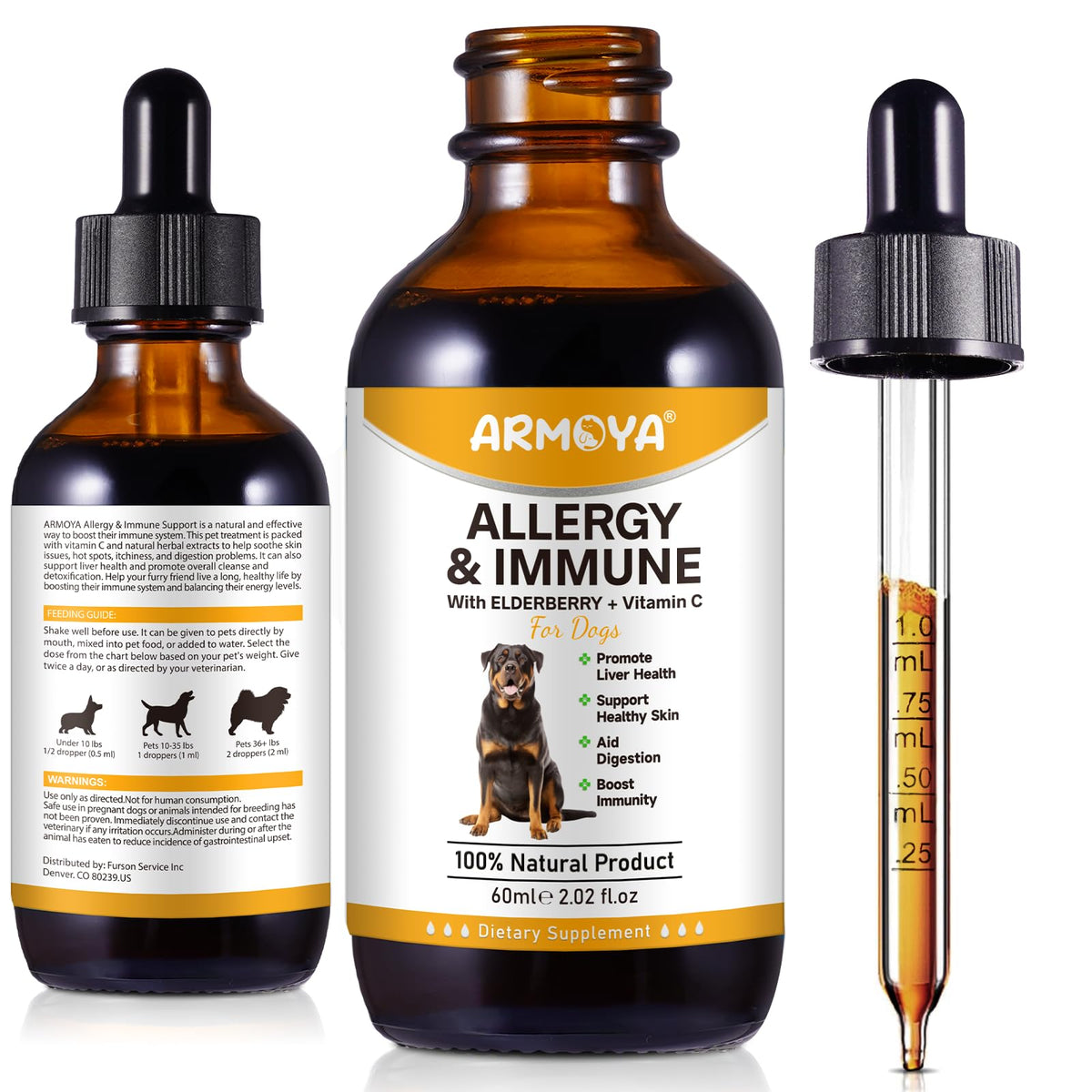 Allergy Relief Drops For Dogs - Allergy And Immune - Immune Support Supplement - Dog Supplement - Natural Pet Supplement For Dog