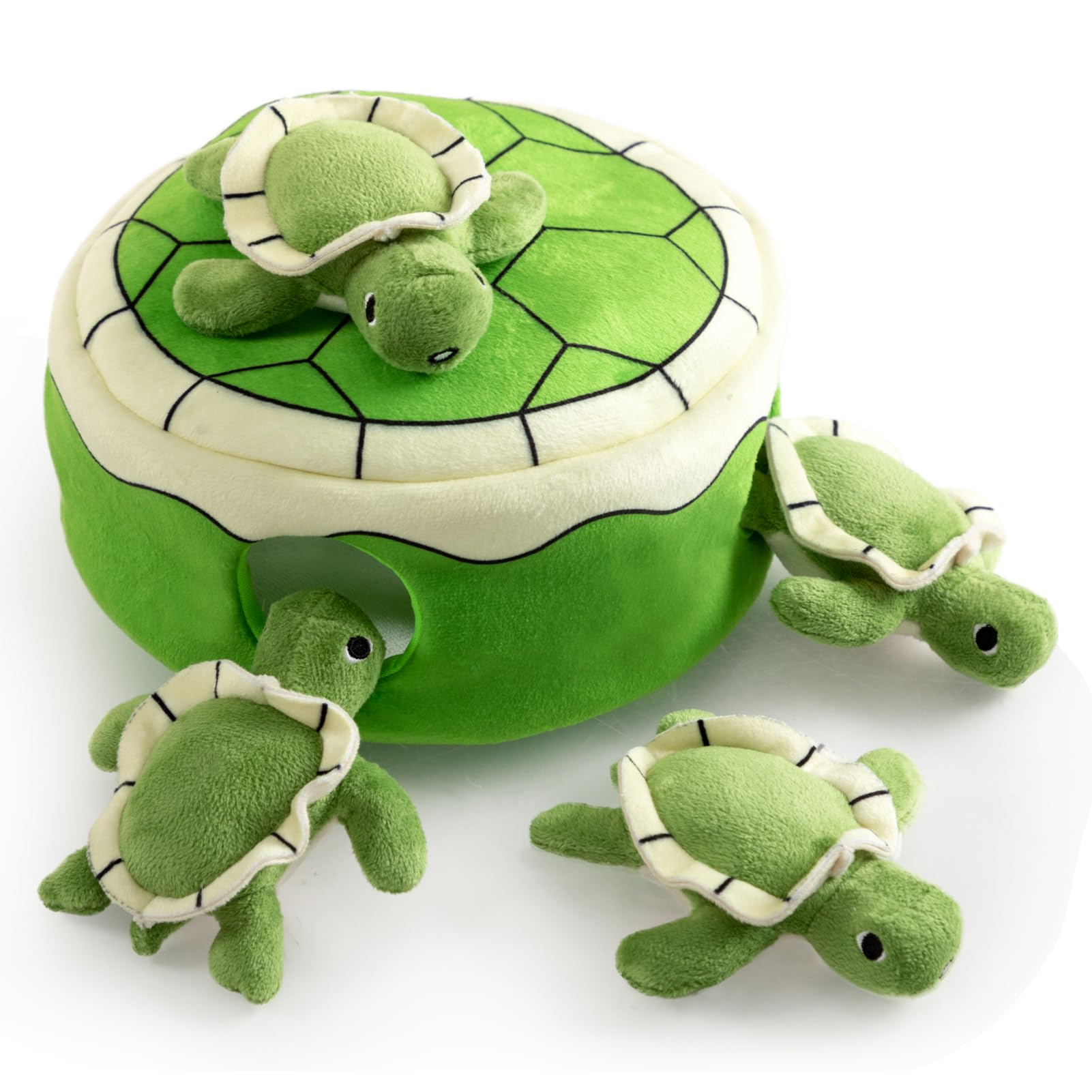 Hollypet Squeaky Dog Toy, Interactive Plush Hide And Seek Dog Toys For Small Medium Sized Dogs And Non-Aggressive Chewers, Puppy Teeth Clean Chew Toys, Turtles