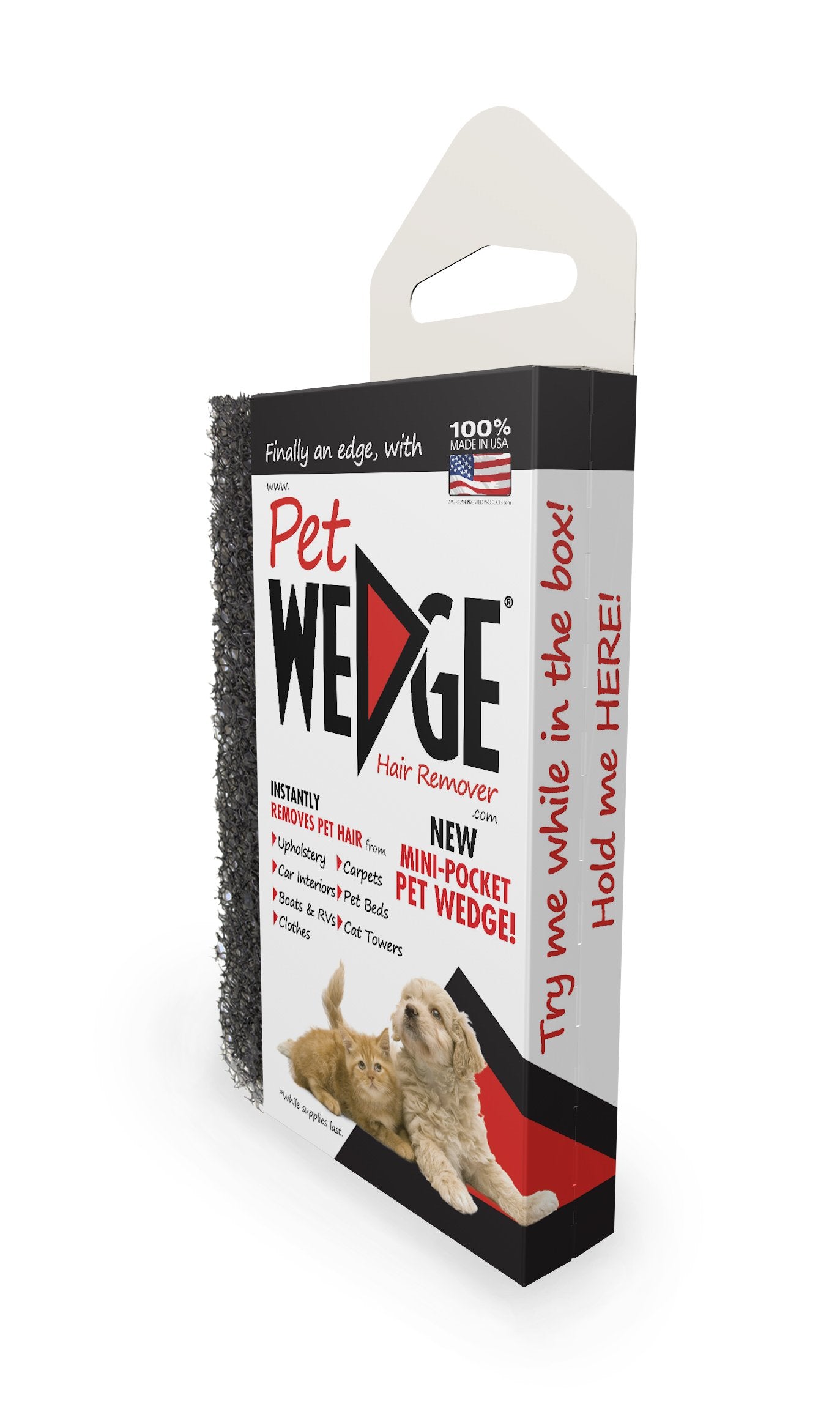 Pet Wedge® Hair Remover- 2 Pack Pet Wedge® & 2 Free Mini-Pocket Pet Wedge®. Bonus Pack