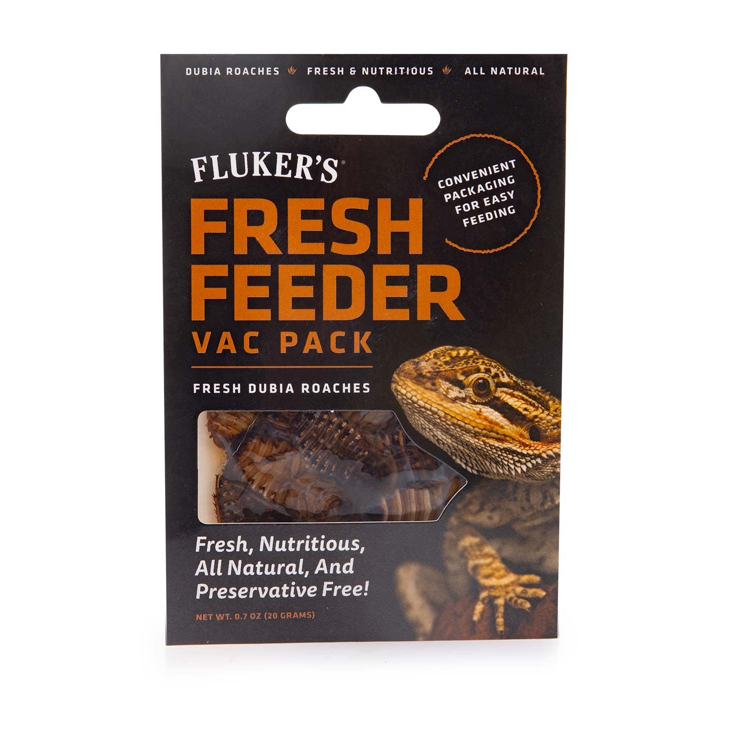 Flukers Fresh Feeder Vac Pack Dubia Roaches, All Natural and Preservative Free, Great for Insect Eating Reptiles, Birds, or Sma