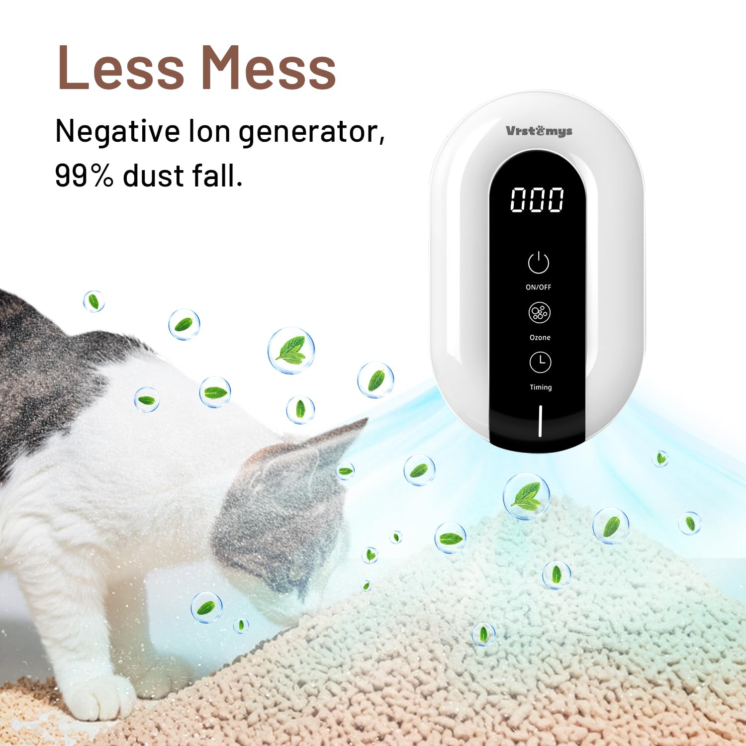Vrstemys Ozone Odor Eliminator, Cat Litter Deodorizer, 99% Home Air Purifier, 1 oz, White, for Strong Odors, Dog Poof & Smoke