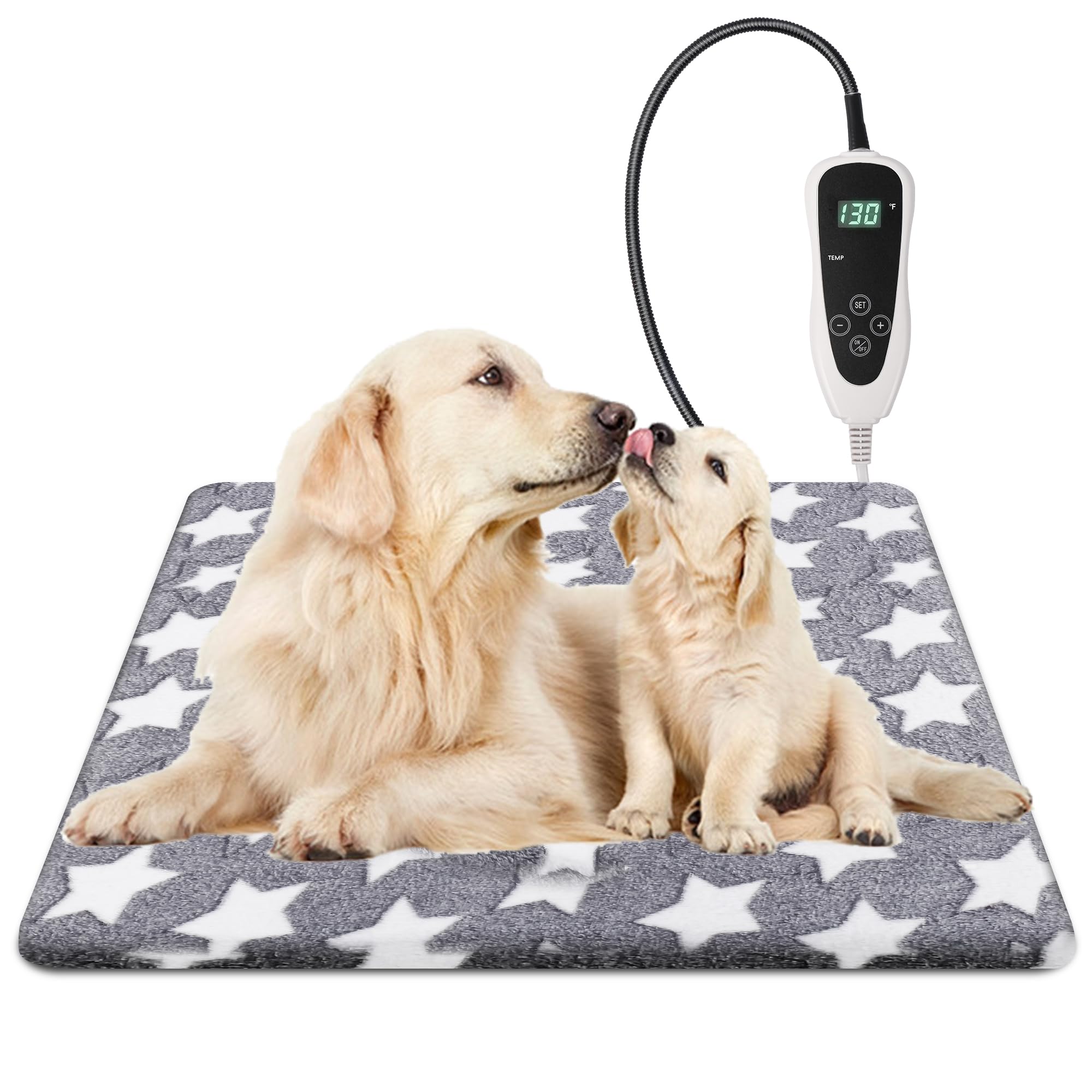 Newget Large Cat Heating Pad, Waterproof Pet Heating Pad For Cat Dog Outdoor, Adjustable Temperature Cat Warming Bed Mat With Ti