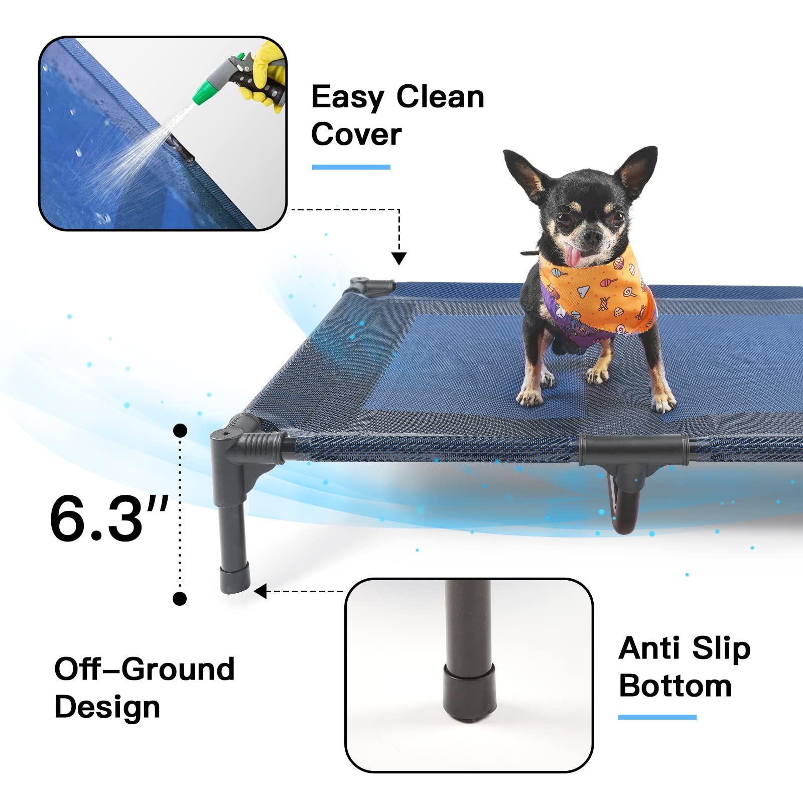 suddus Elevated Dog Bed Waterproof Outdoor, Portable Raised Dog Bed, Dog Bed Off The Floor, Dog Bed Easy Clean Indoor or Outdoor