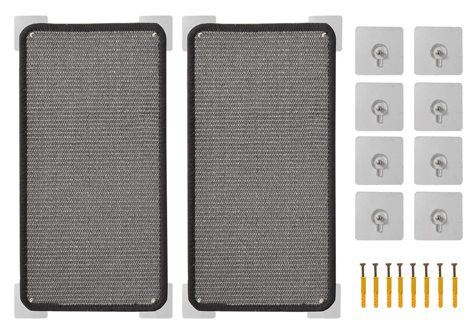 MIAOGE Self Adhesive Cat Scratching Mat,Wall Scratcher,Scratch Mat Cat Scratching Pad for Indoor Cats (Grey-2 Pack)