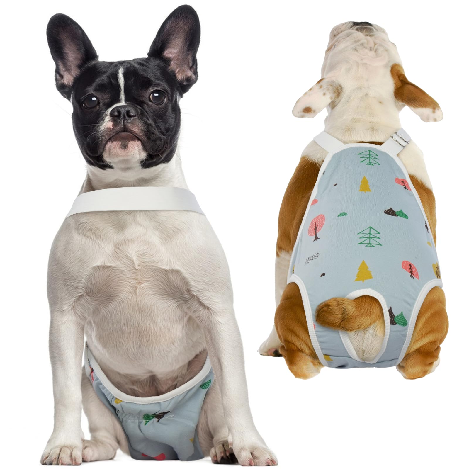 Qbleev Dog Diapers Female Washable Sanitary Pantie With Adjustable Suspender, Reusable Doggie Diaper Puppy Diapers Male Cute Pet