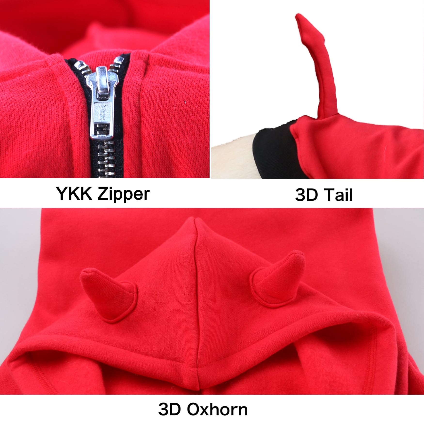 Arunners Little Devil Christmas Costumes Clothes For Extra Large Dogs Demon Hoodies Labrador Rottweiler Great Dane, Red, 6X-Larg