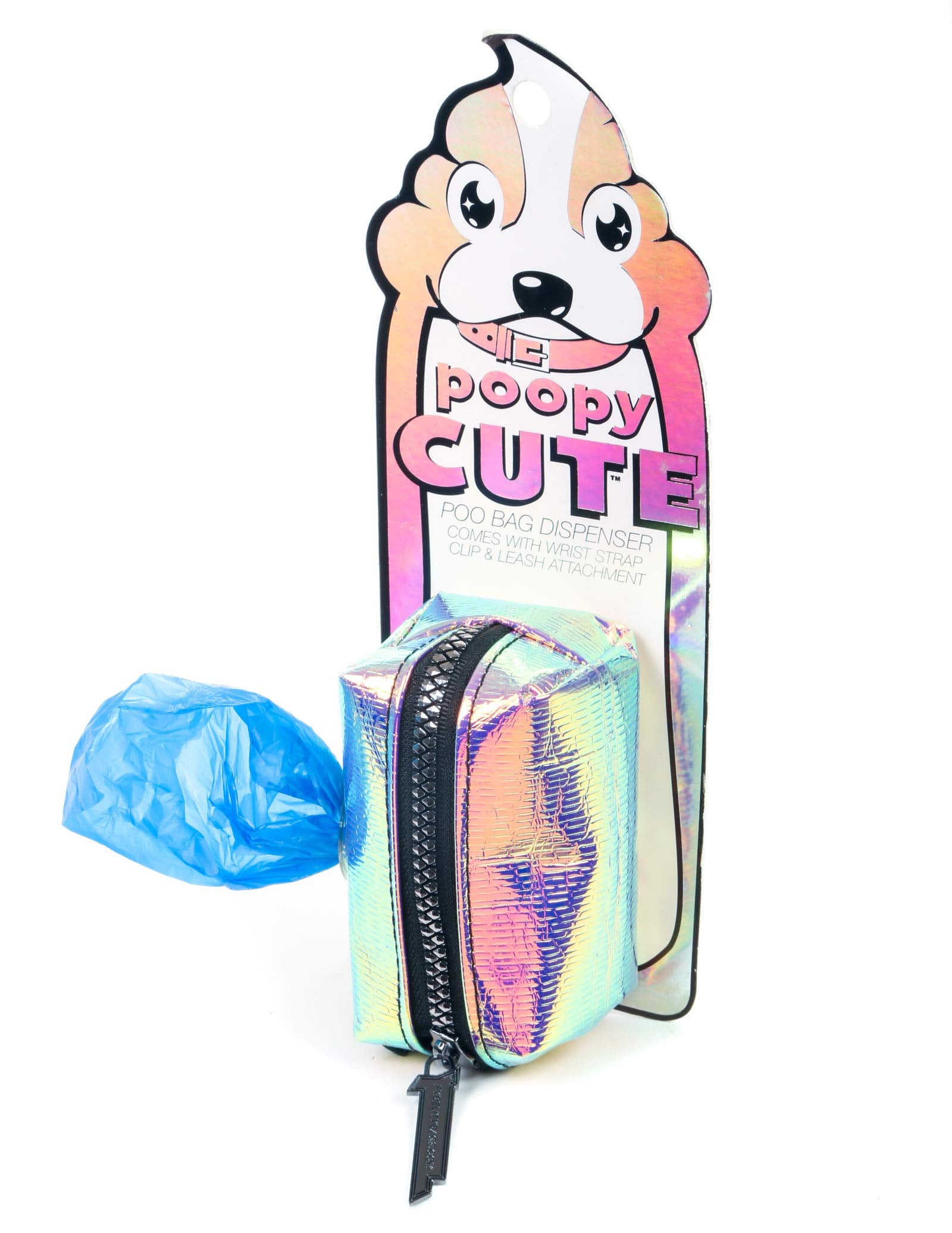 poopyCUTE - Cute Dog Poop Bag Holder for leash Poop Bags for Dogs Vegan Friendly Dog Poop Bag Dispenser Dog Treat Pouch Leash Po