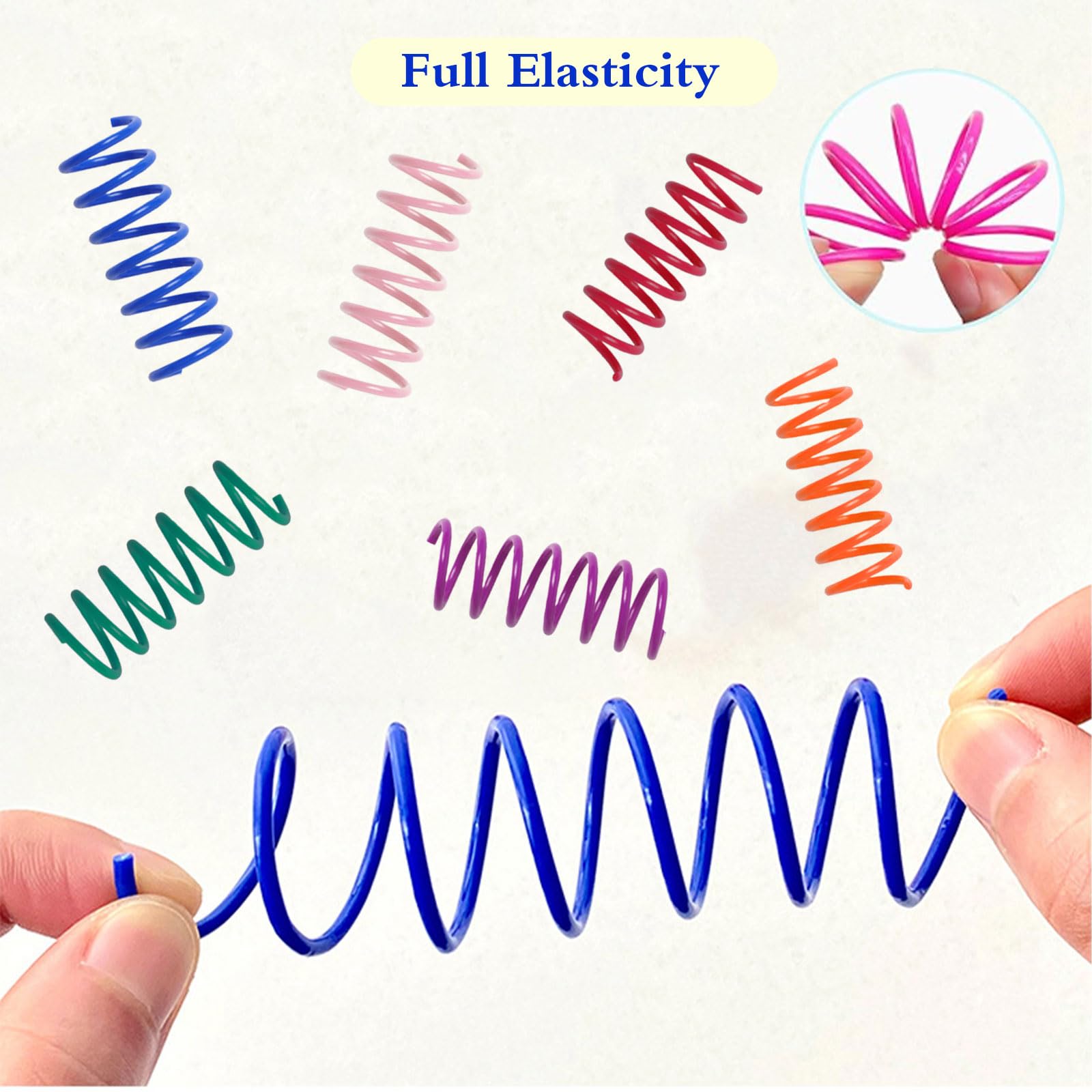 Kitys Fatch 48PCS 12Colors Cat Spring Toys for Indoor Cats, Interactive Coil Springs for Self Play, Durable Heavy Plastic Cat Sp