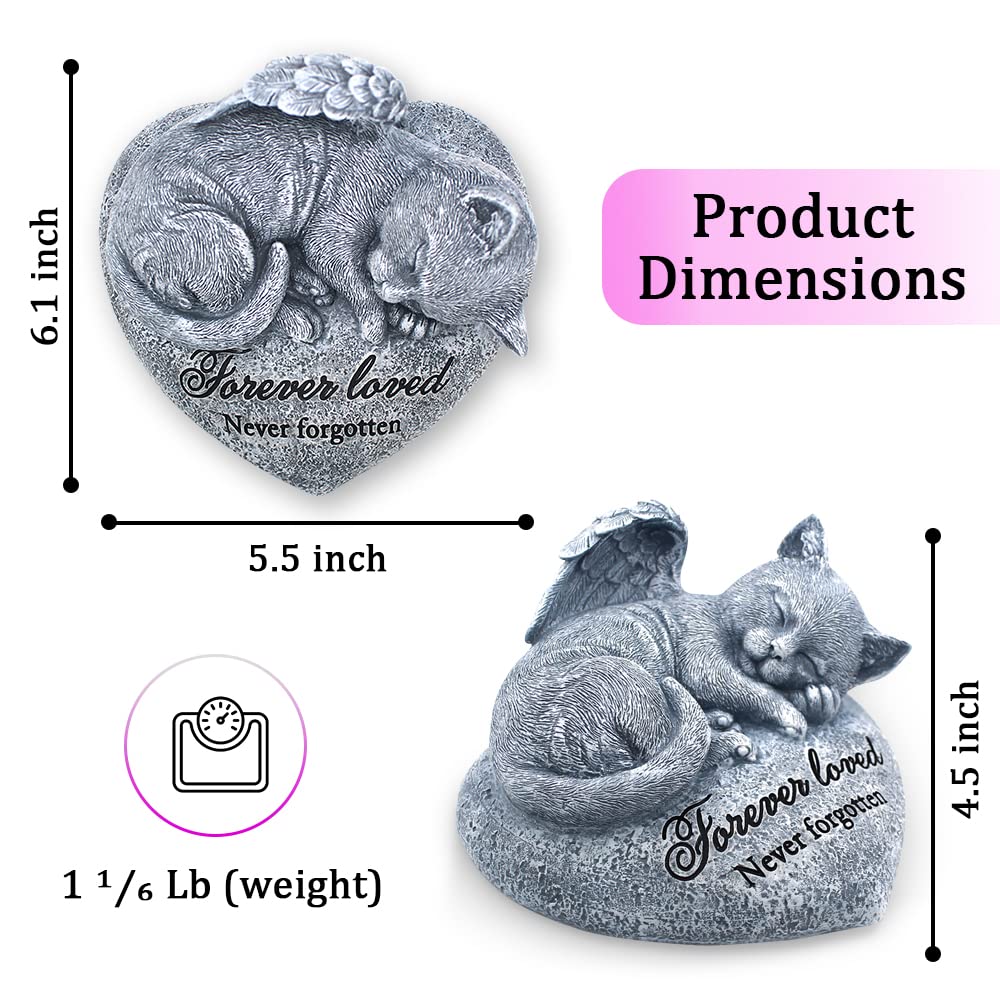 Orchid Valley Sleeping Cat Garden Statue - Pet Memorial Stone - Grave Marker - Beautifully Packaged Memorial Gift, Headstones Fo