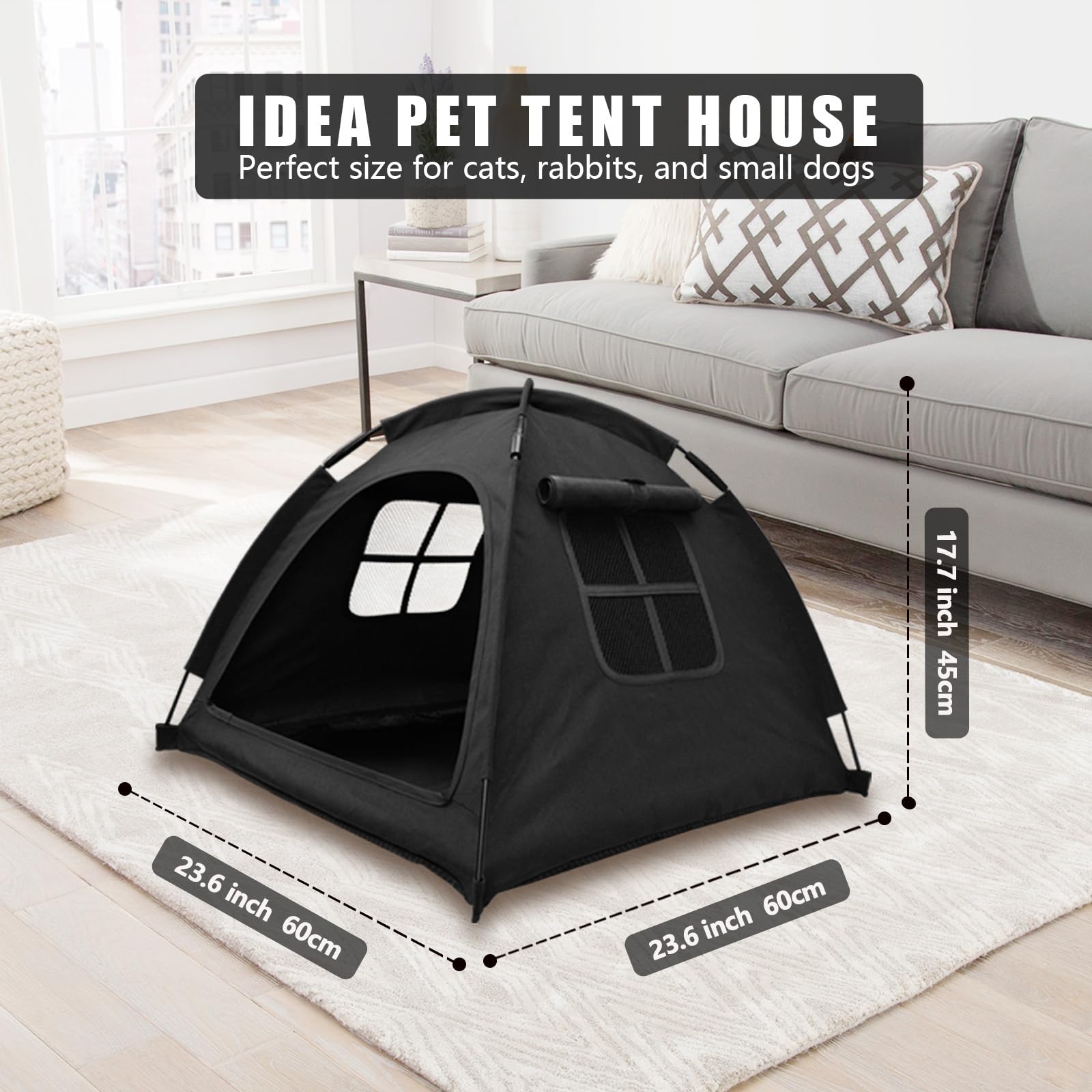 Nockovi Cat Tent House?Cat'S Nest, Quick Assembly And Disassembly, Portable Indoor/Outdoor Pet Tent House For Cats, Puppies And