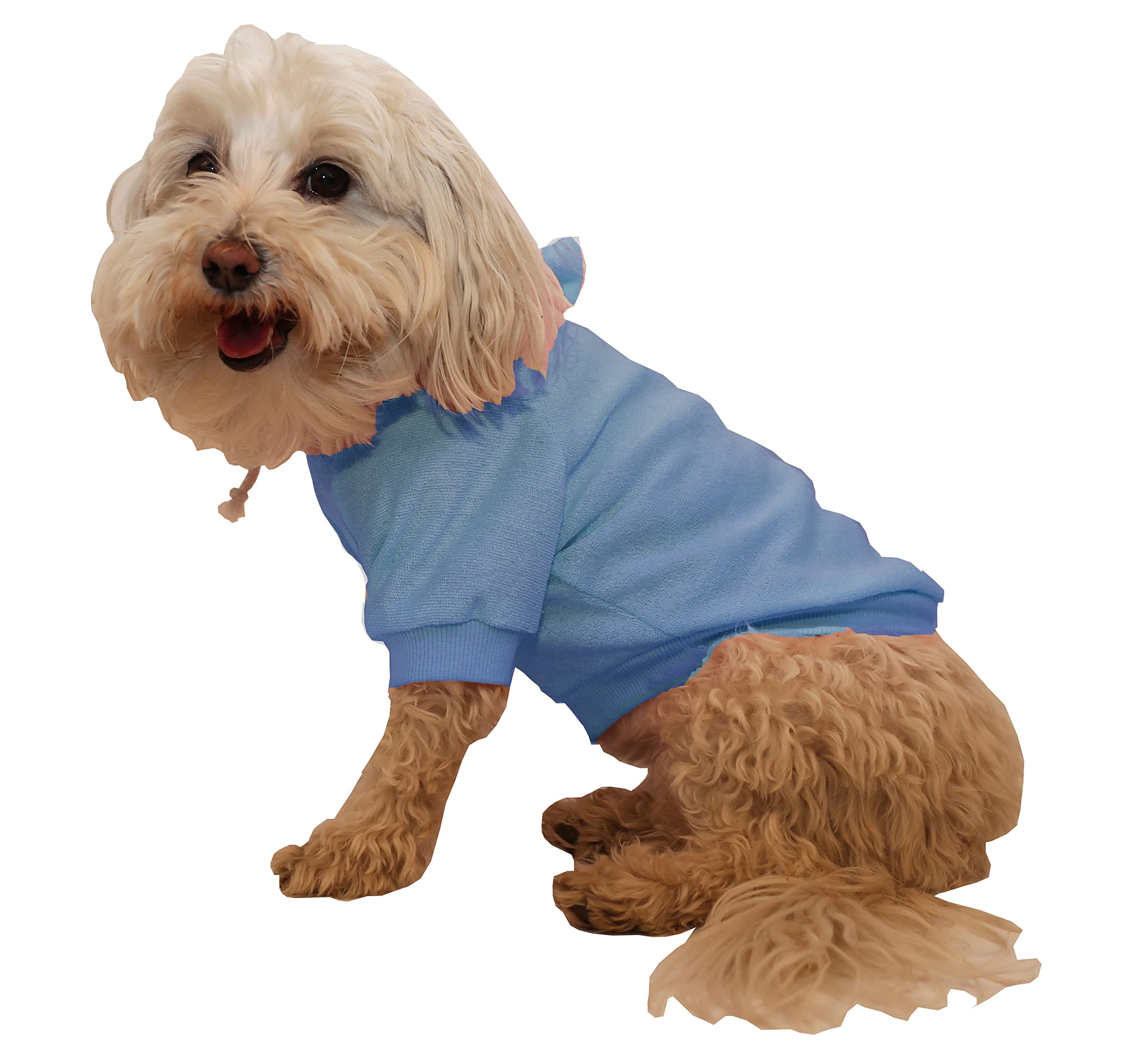 Pet Life ® French Terry Hooded Dog Sweater - Machine Washable Dog Hoodie Made with Ultra-Soft Material - Pet Sweater Features Hook-and-Loop Closures for Convenient on and Off Access