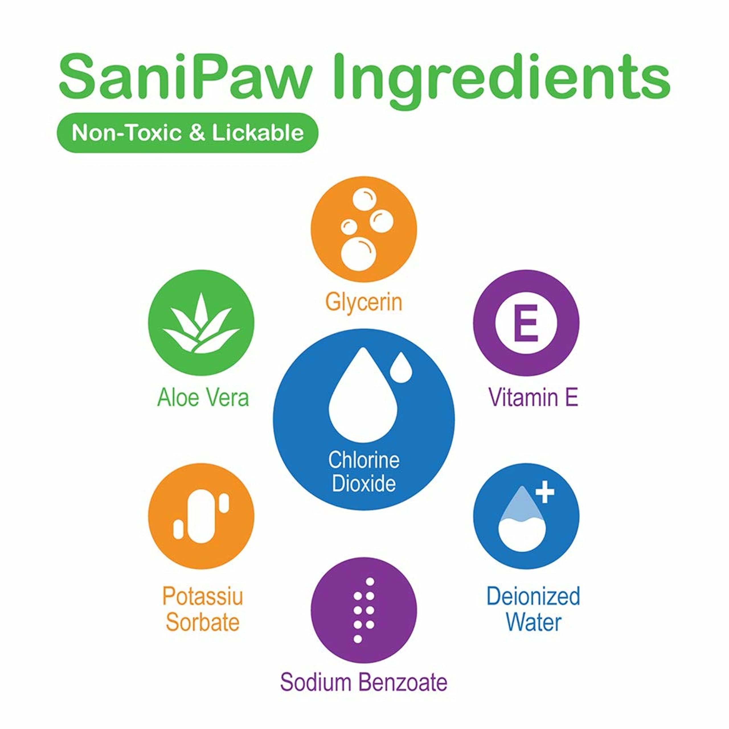 Pawz Sanipaw Dog Paw Cleaner And Odor Eliminator Spray, 8 Oz Paw Sanitizer And Dog Repellent Spray, 2 Pack