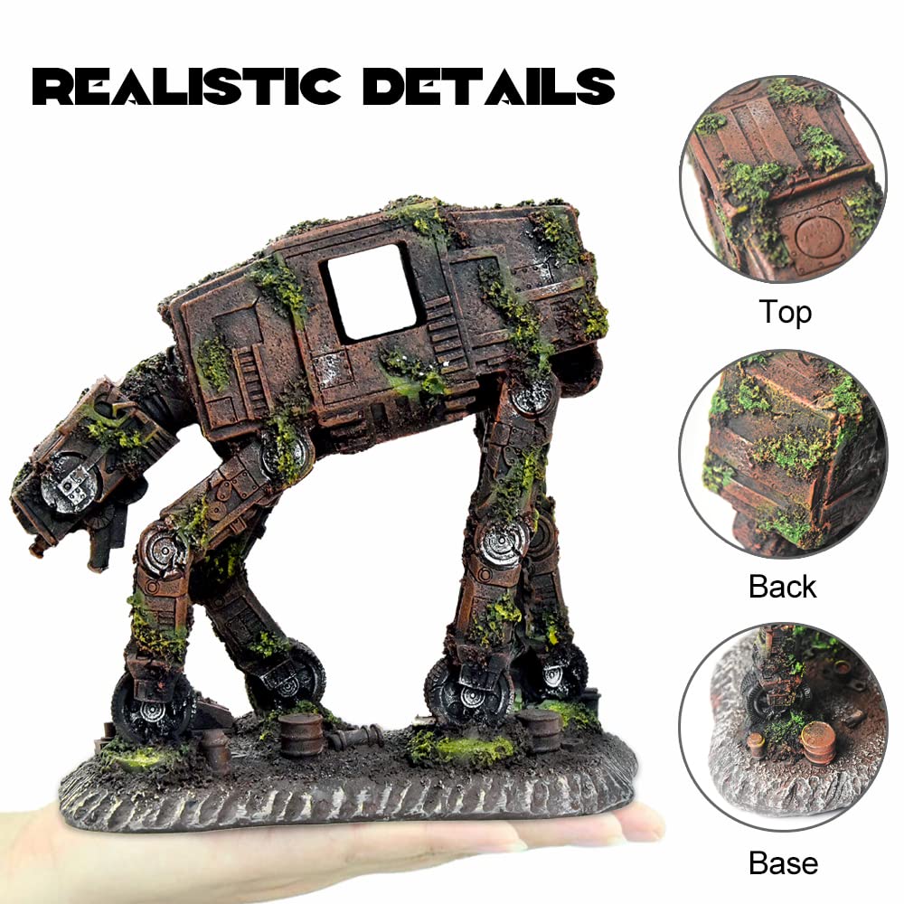 Fazhongfa Fish Tank Decorations Star Wars Aquarium Accessories Small To Large Fish Tank Resin Decor For Betta Goldfish Hideouts Cave Hide Ornament Backgrounds (At-Medium)