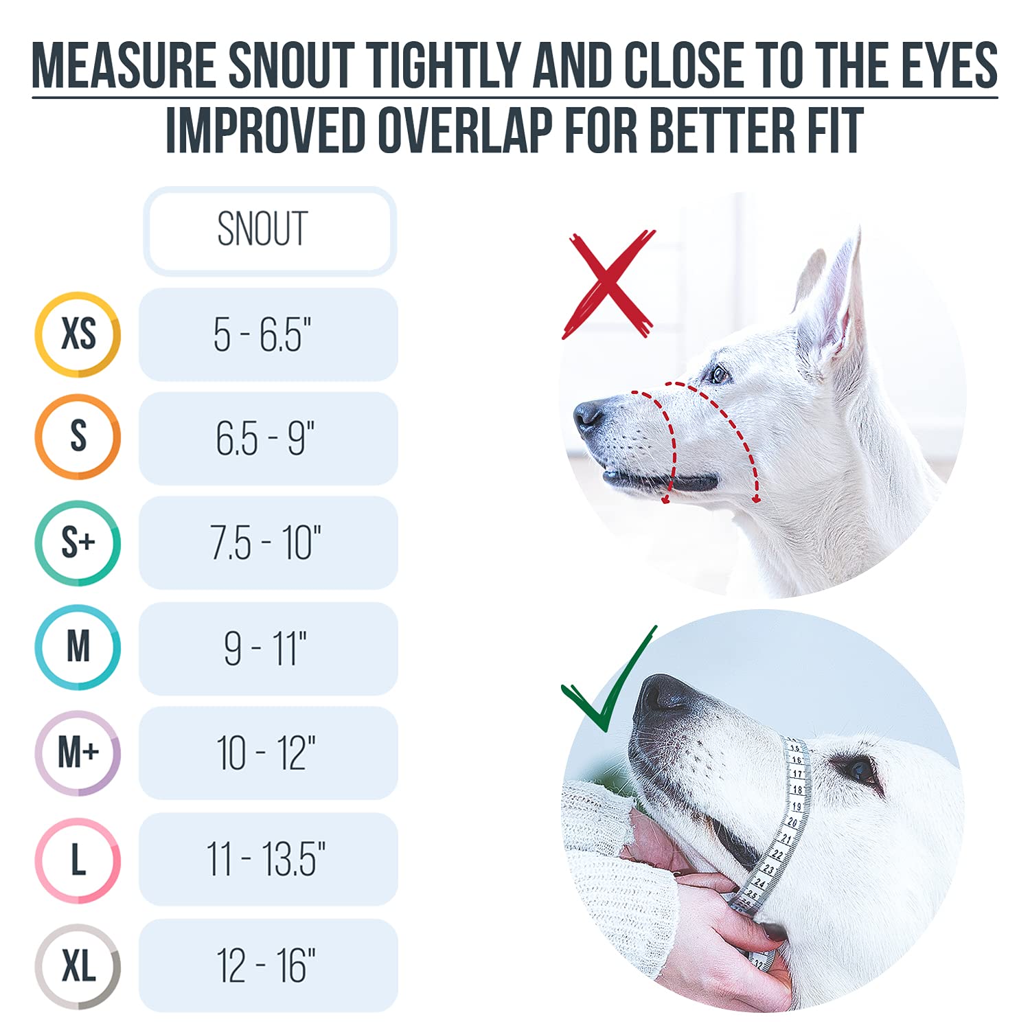 Gentle Muzzle Guard For Dogs - Prevents Biting And Unwanted Chewing Safely Secure Comfort Fit - Soft Neoprene Padding - No More Chafing - Training Guide Helps Build Bonds With Pet (L, Grey)