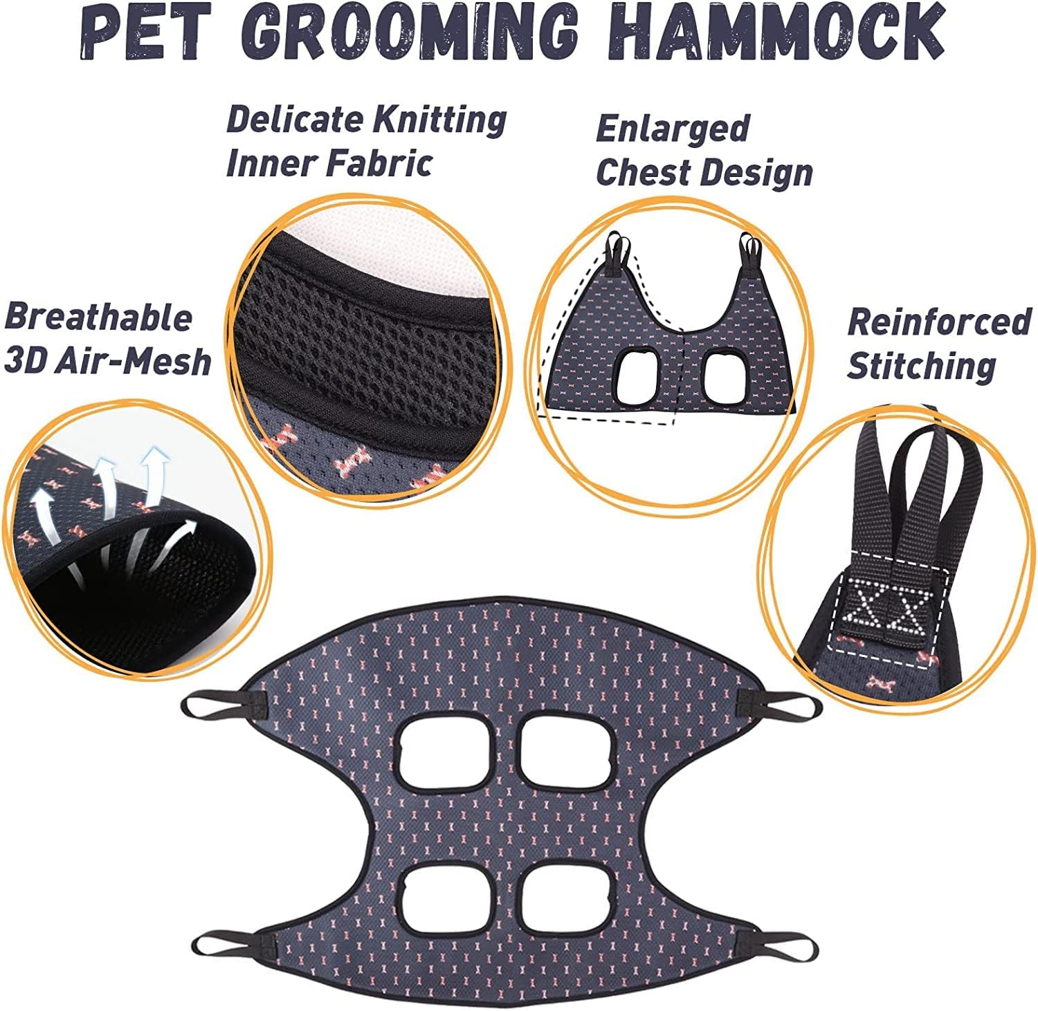 Supet Dog Grooming Hammock Harness for Cats Dogs, Relaxation Pet Grooming Hammock Restraint Dog & Small Animal Leashes Sling for