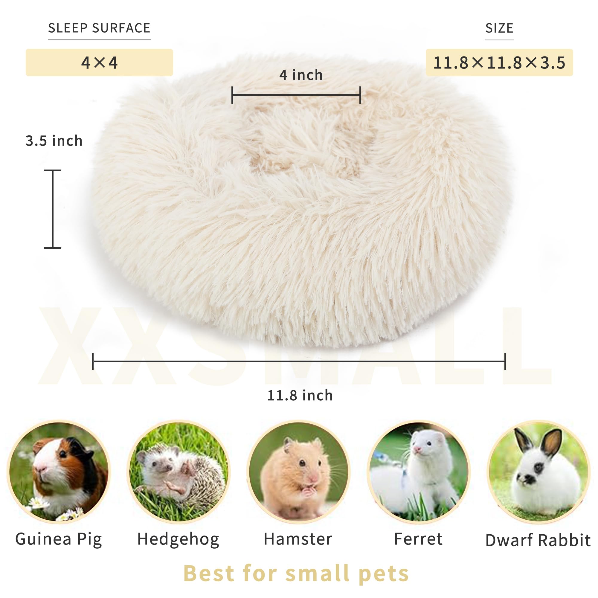 wrkfree Guinea Pig Bed Hamster Bed Hedgehog Bed for Hamster/Hedgehog/Squirrel/Tortoise/Lizard and Other Small Animal 11.8 inch B