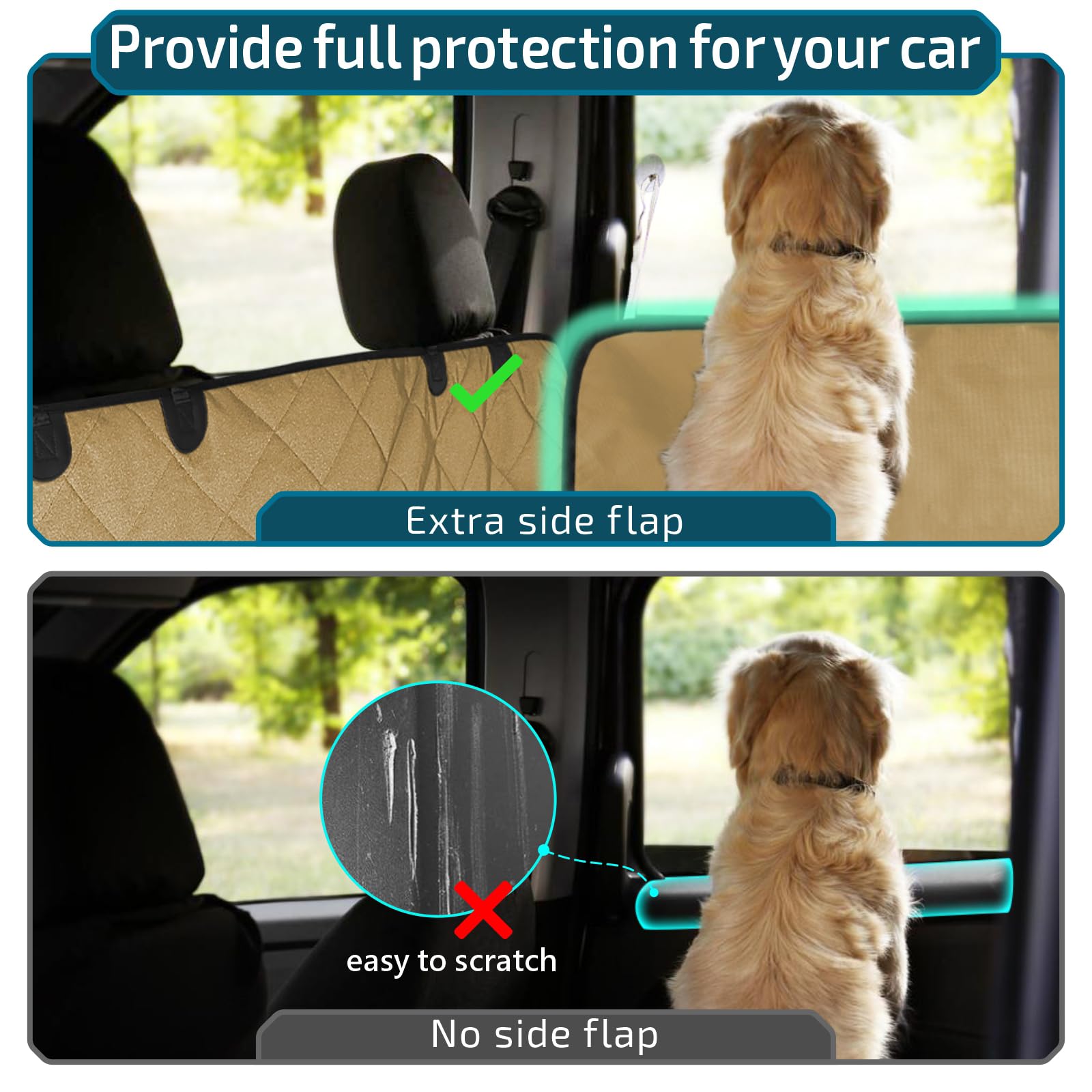 Veckle Cargo Liner, Suv Cargo Cover For Dogs With Side Flaps Hammock Water Resistant Nonslip Dog Seat Cover Cargo Area Protector