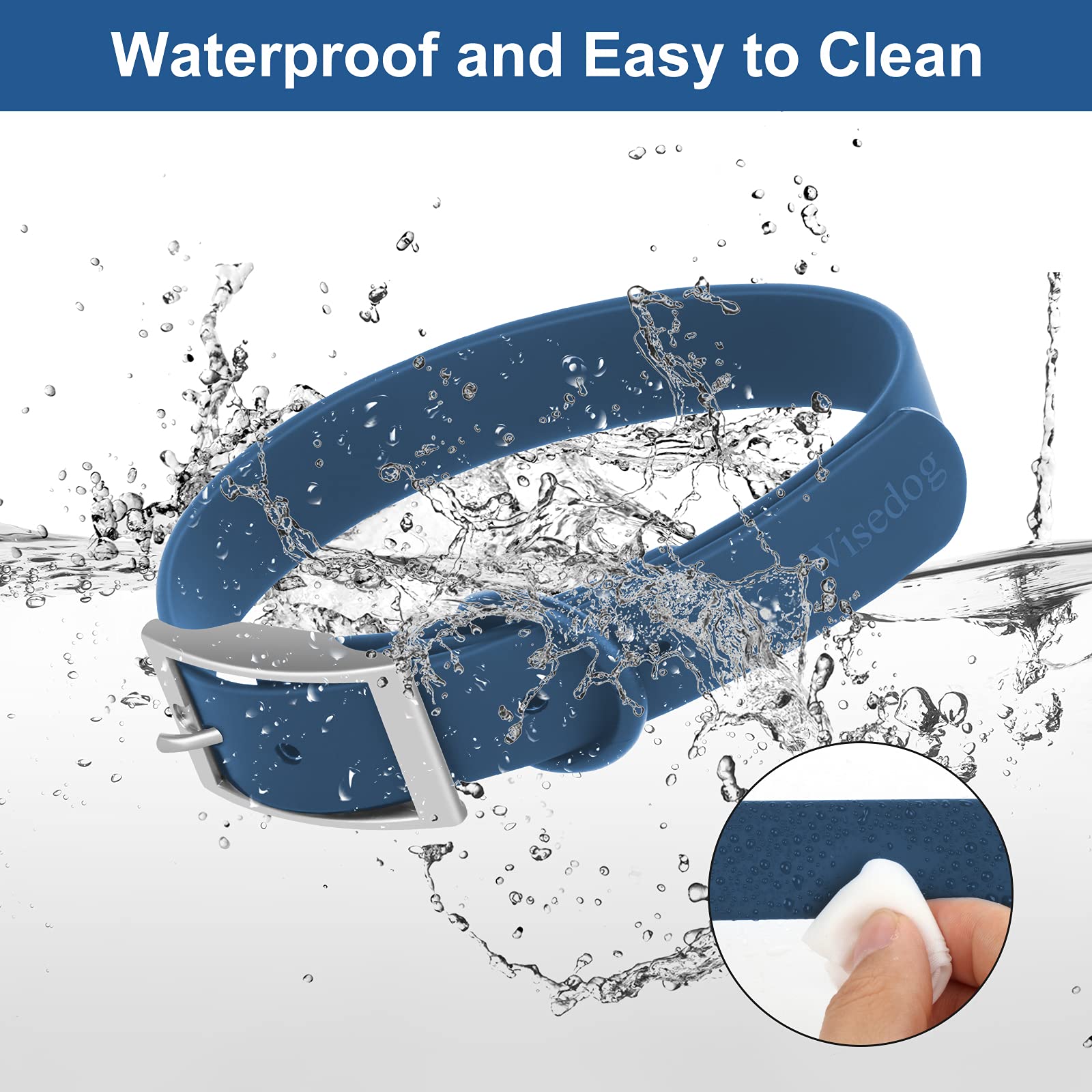 Adjustable Dog Collar with Airtag Holder: Durable Dog Collars, Soft Rubber Coated Webbing, Waterproof and Easy to Clean, for Sma