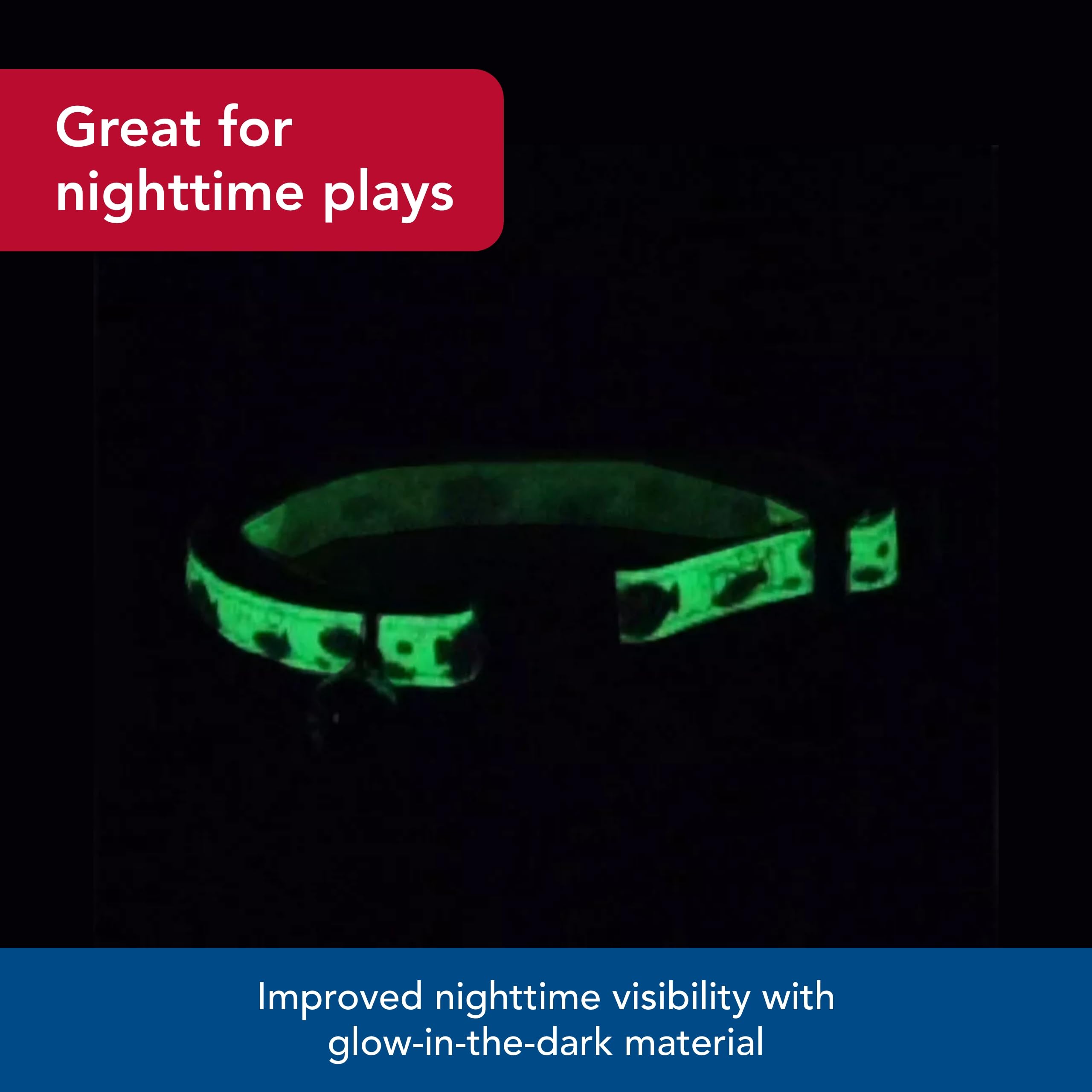 Coastal - Safe Cat Glow In The Dark Adjustable Breakaway Collar - Glowing Black Galaxy - 3/8'' X 8''-12''