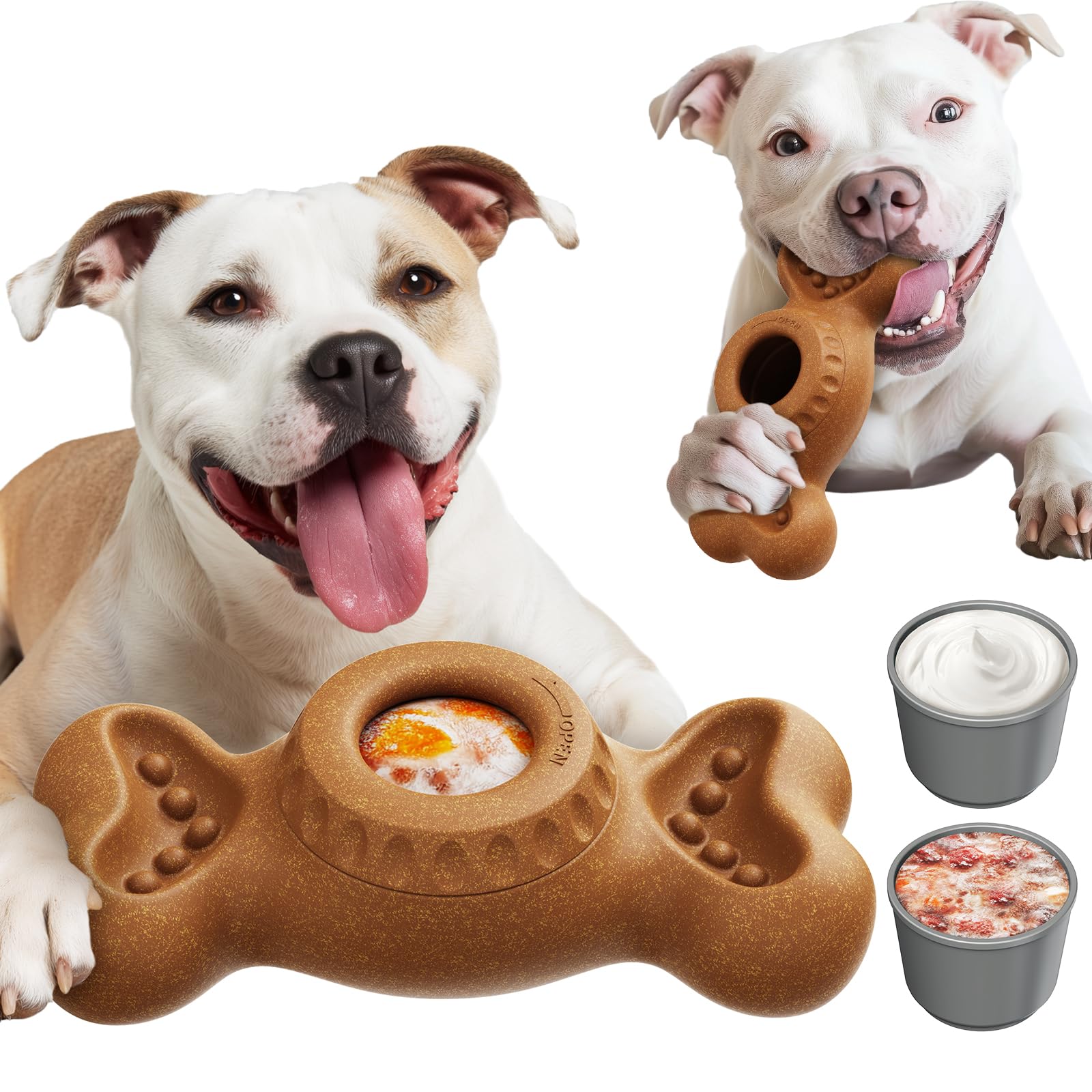 Dog Frozen Treat Toys to Keep Them Busy - Interactive Dog Puzzle Toys with Frozen Mold, Indestructible Aggressive Chew Toys for