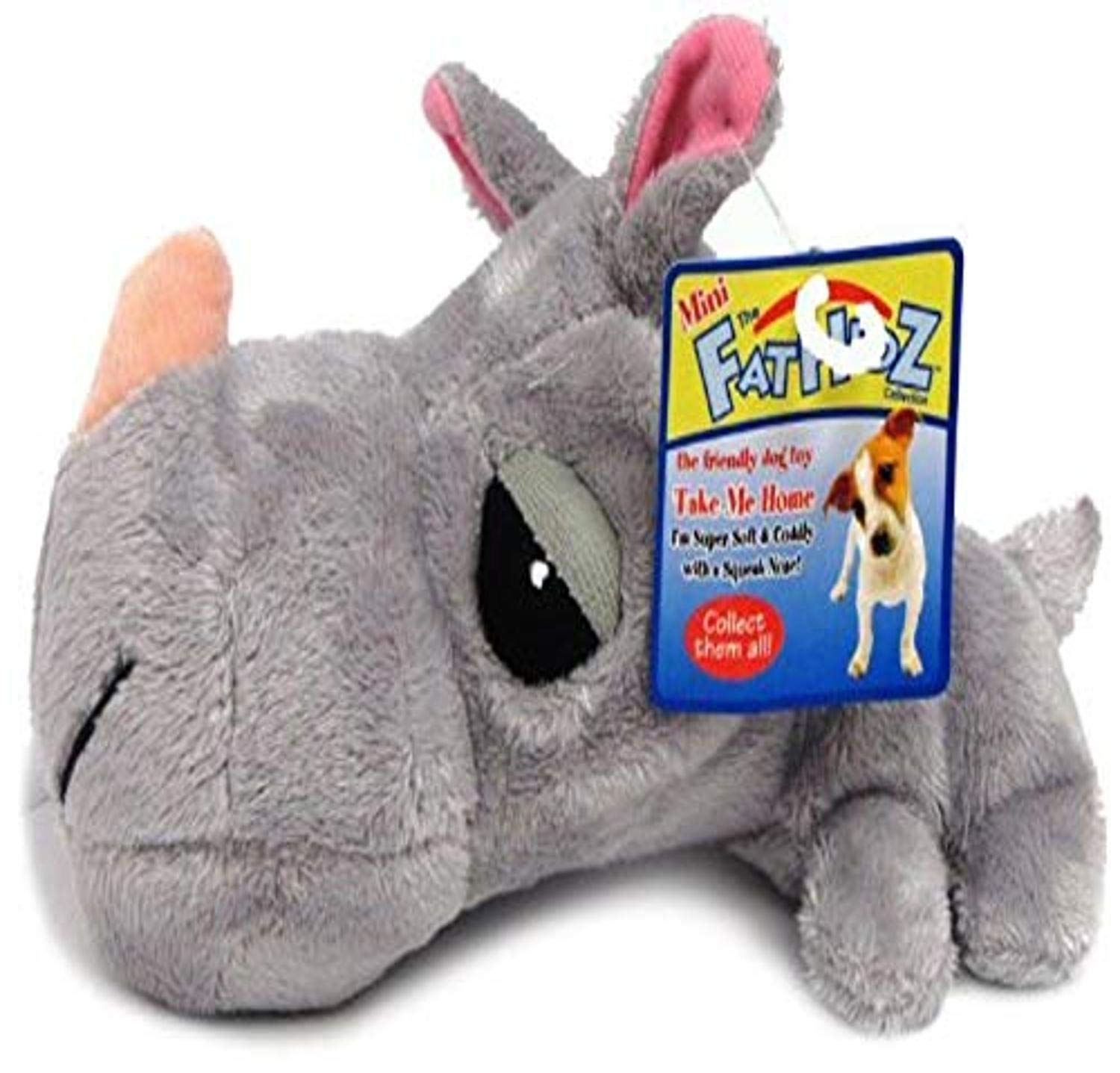 Mini Fathedz Plush Mini Rhino Dog Toy