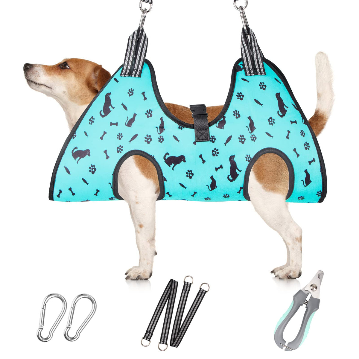 Ateson Dog Grooming Hammock - Pet Harness For Grooming Nail Trimming (S 30Lb), Dog Sling For Nail Clipping, Dog Hanging Holder For Cutting Nail With Nail Clippers