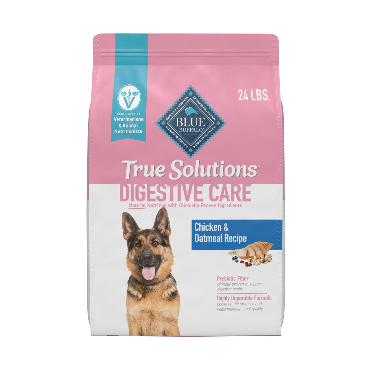 Blue Buffalo True Solutions Digestive Care Natural Dry Dog Food For Adult Dogs, Chicken, 24-Lb. Bag