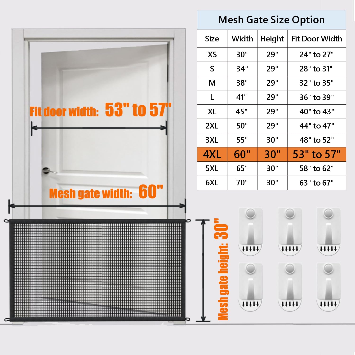 Dog Gate Indoor Pet Gates For Stairs: Dogs Screen Mesh Gate For The House Magic Gate For Kitchen Doorways Hallway Stairways Safety Porch Yard 30 Inch Tall, 60 Inch Wide