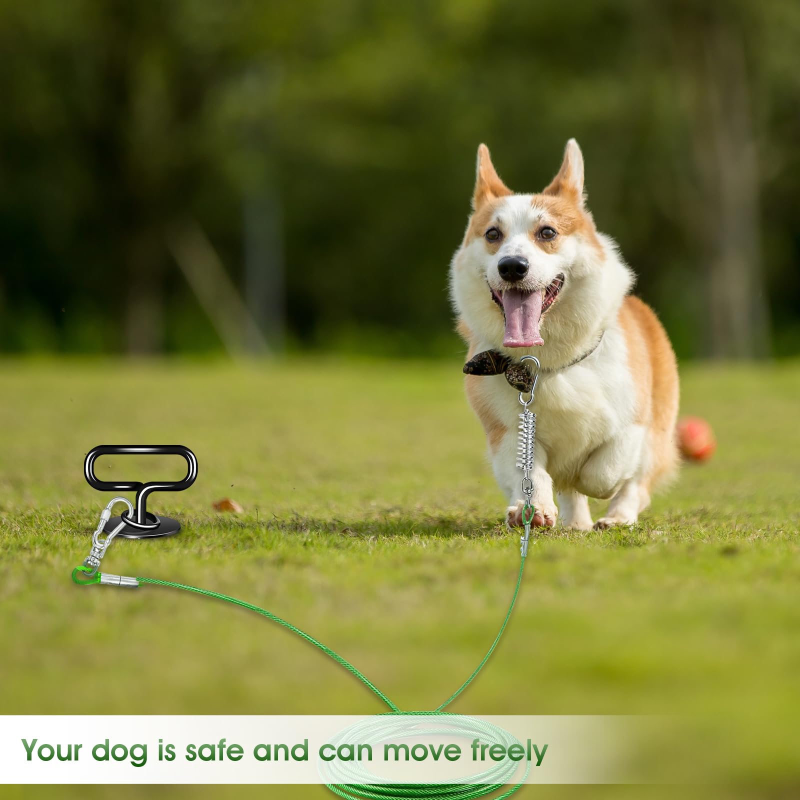 Payivsve Dog Stake, Heavy Duty Dog Tie-Outs & Stakes (140Lbs), Screw In Dog Yard Stake, Yard Stake For Dogs, Easy Installation, Suitable For Yard, Park, Beach, Camping