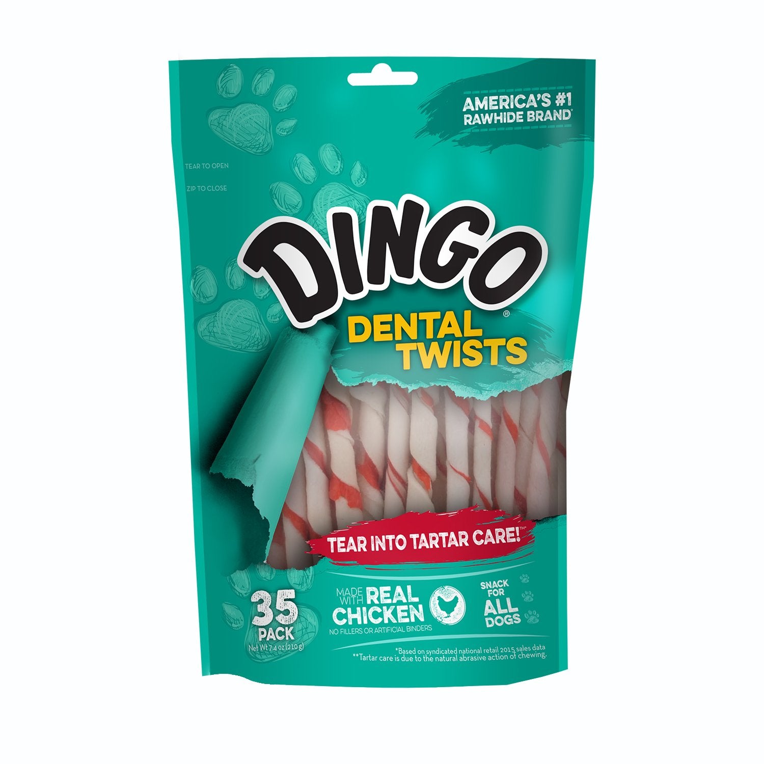 Dingo Dental Twists for Small and Medium Dogs, 35-Count