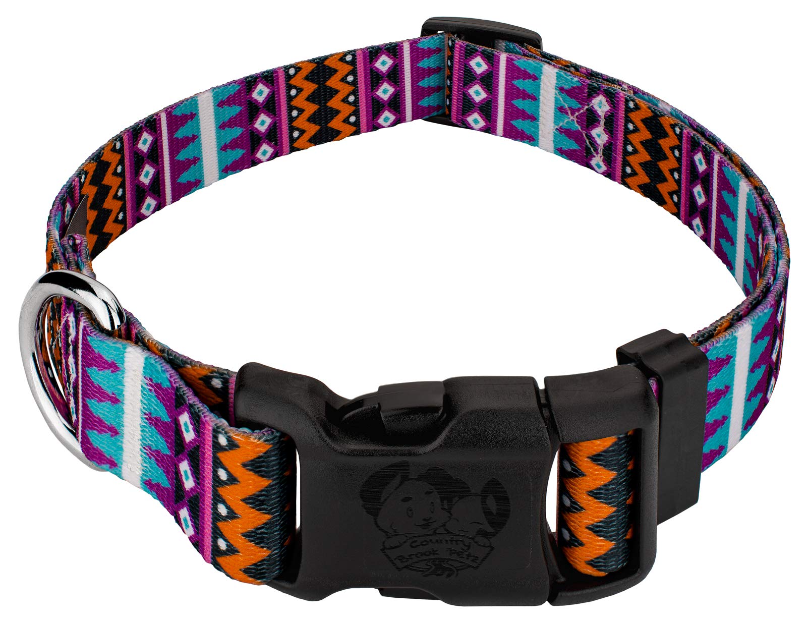 Country Brook Petz - Deluxe Santa Fe Dog Collar - Made in The U.S.A. - Country and Western Collection Featuring Rustic Designs (