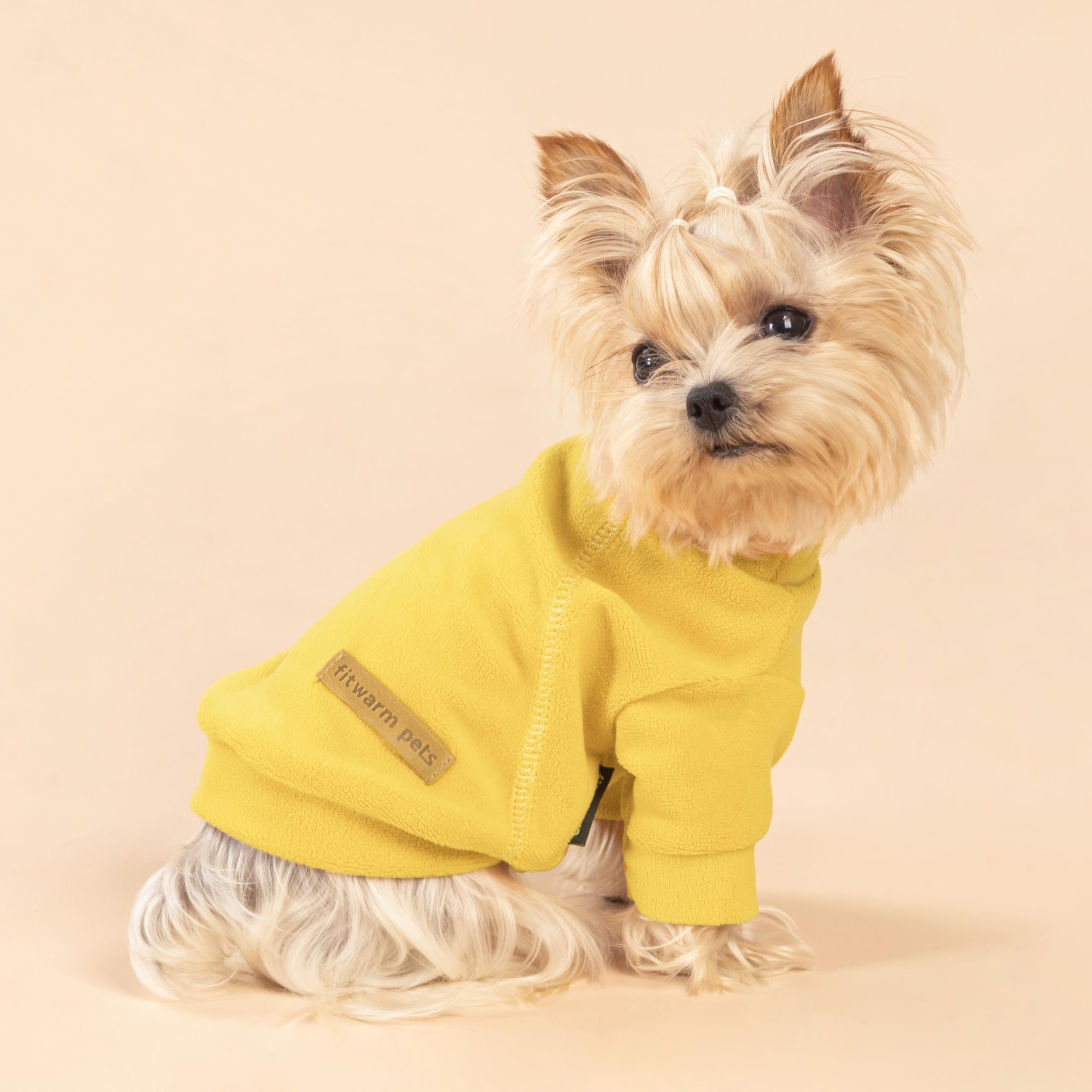 Fitwarm 3 Pack Classic Fleece Dog Sweater, Turtleneck Dog Sweatshirt, Dog Winter Clothes For Small Dogs Boy Girl, Pet Pullover Jumper, Cat Apparel, Orange, Yellow, Coffee, Large