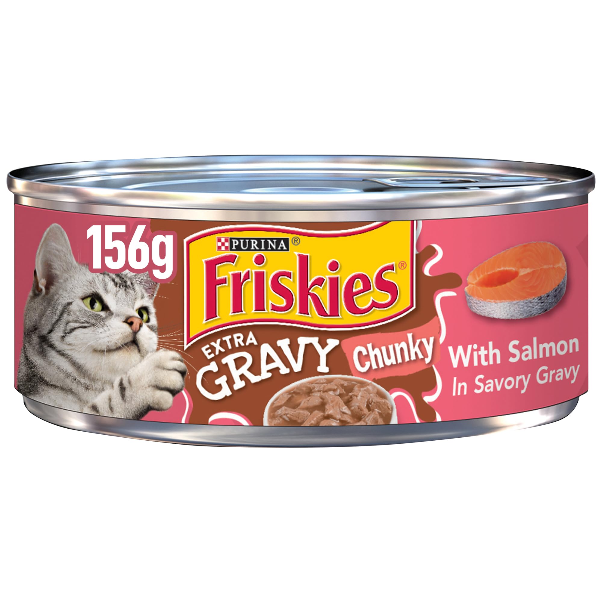 Purina Friskies Extra Gravy Wet Cat Food Chunky With Salmon in Savory Gravy - (Pack of 24) 5.5 oz. Cans