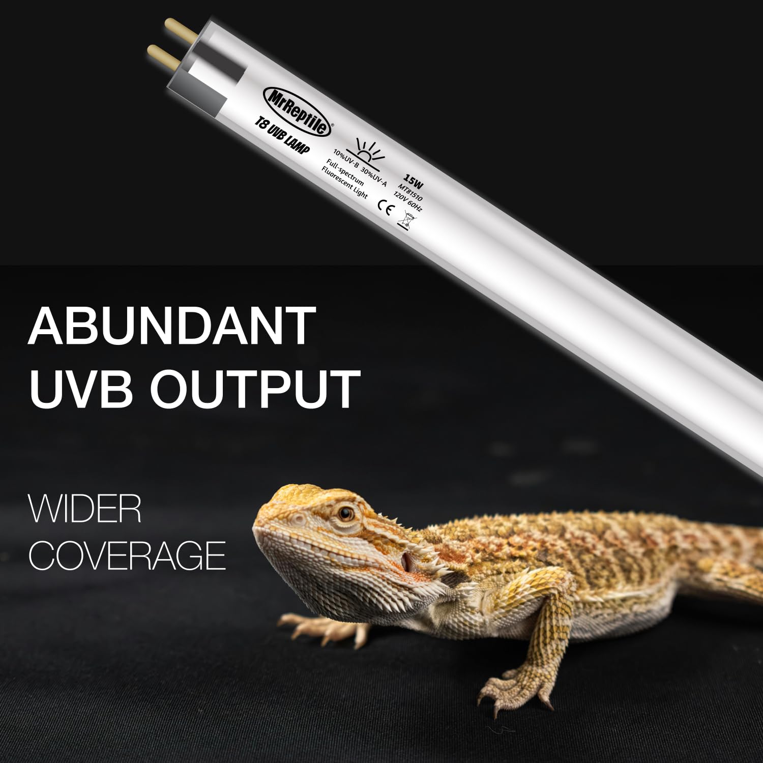 Reptiking T8 Uvb Reptile Lamp, 2-Pack 15W 10.0 Uvb Light Bulbs, German Raw Material Fluorescent Lamp, Liner Uvb Tube For Desert-