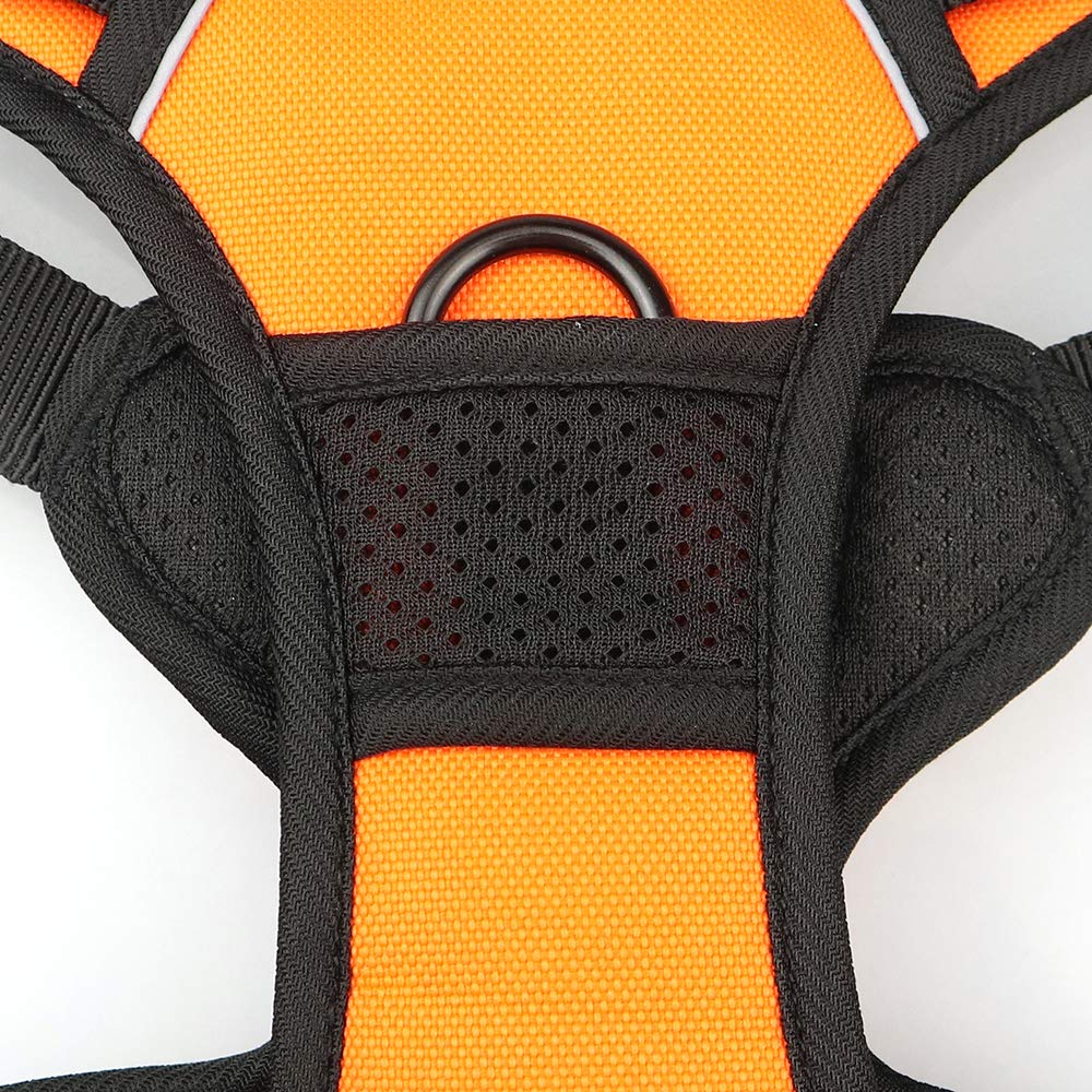 Copatchy Dog Harness No-Pull Pet Harness Adjustable Outdoor Vest 3M Reflective Oxford Material Easy Control For All Sized Dogs (X-Small, Orange)