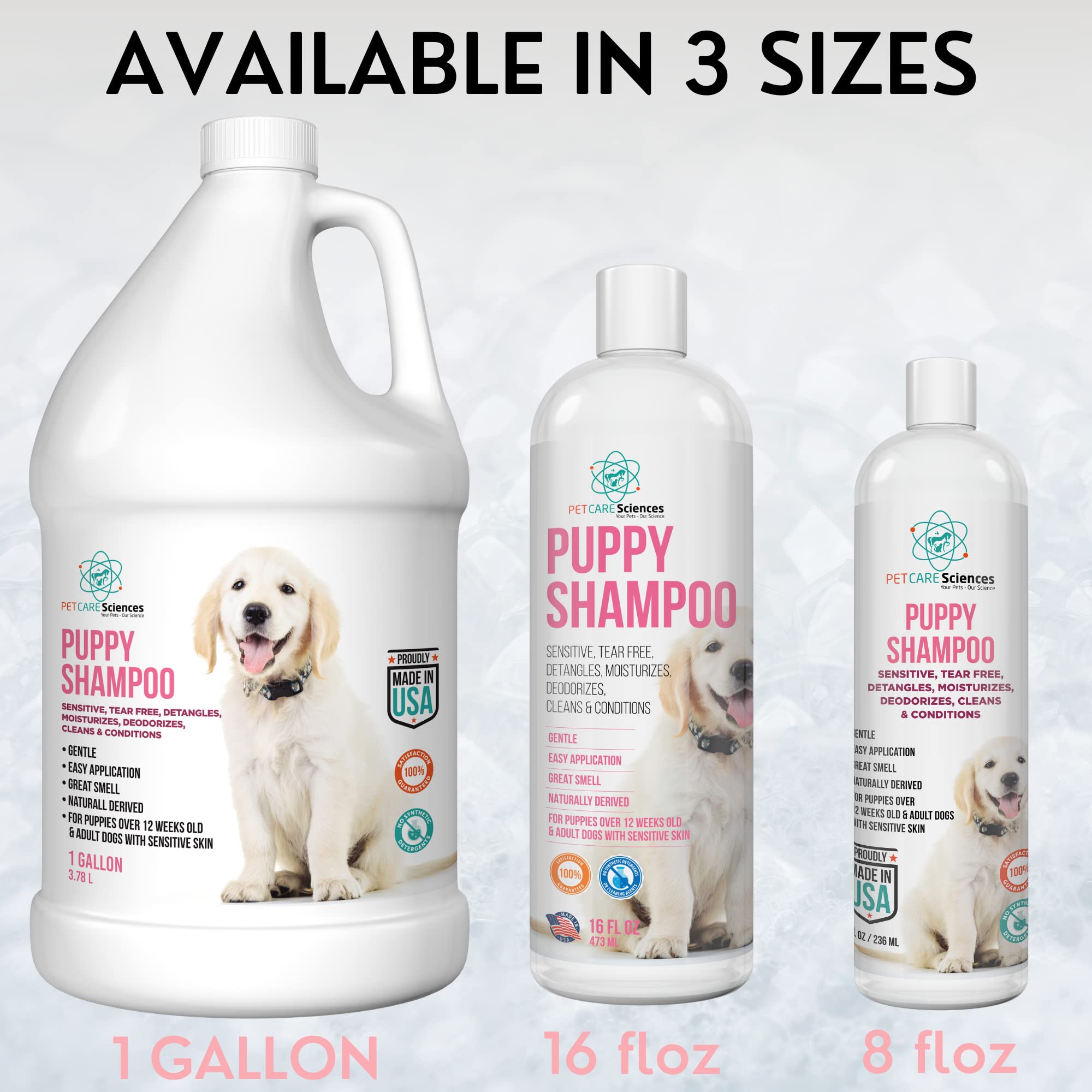 Pet Care Sciences 8 Fl Oz Tearless Puppy Shampoo And Conditioner - Anti Itch Dog Shampoo Sensitive Skin - Coconut Oil Oatmeal Pet Shampoo For Puppies