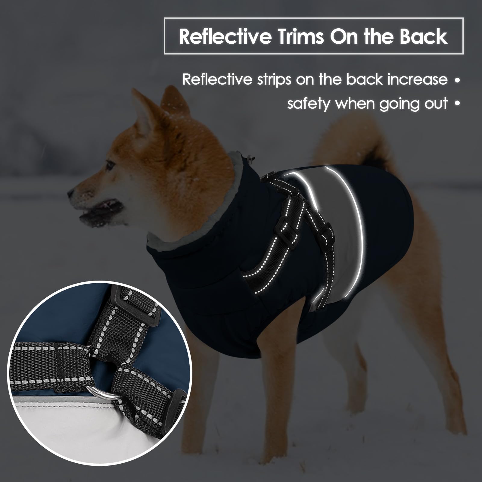 Sunfura Dog Jacket, Large Dog Coat With Harness Built In, Warm Pet Winter Jacket Zippered Snow Coat With Furry Collar, Waterproo