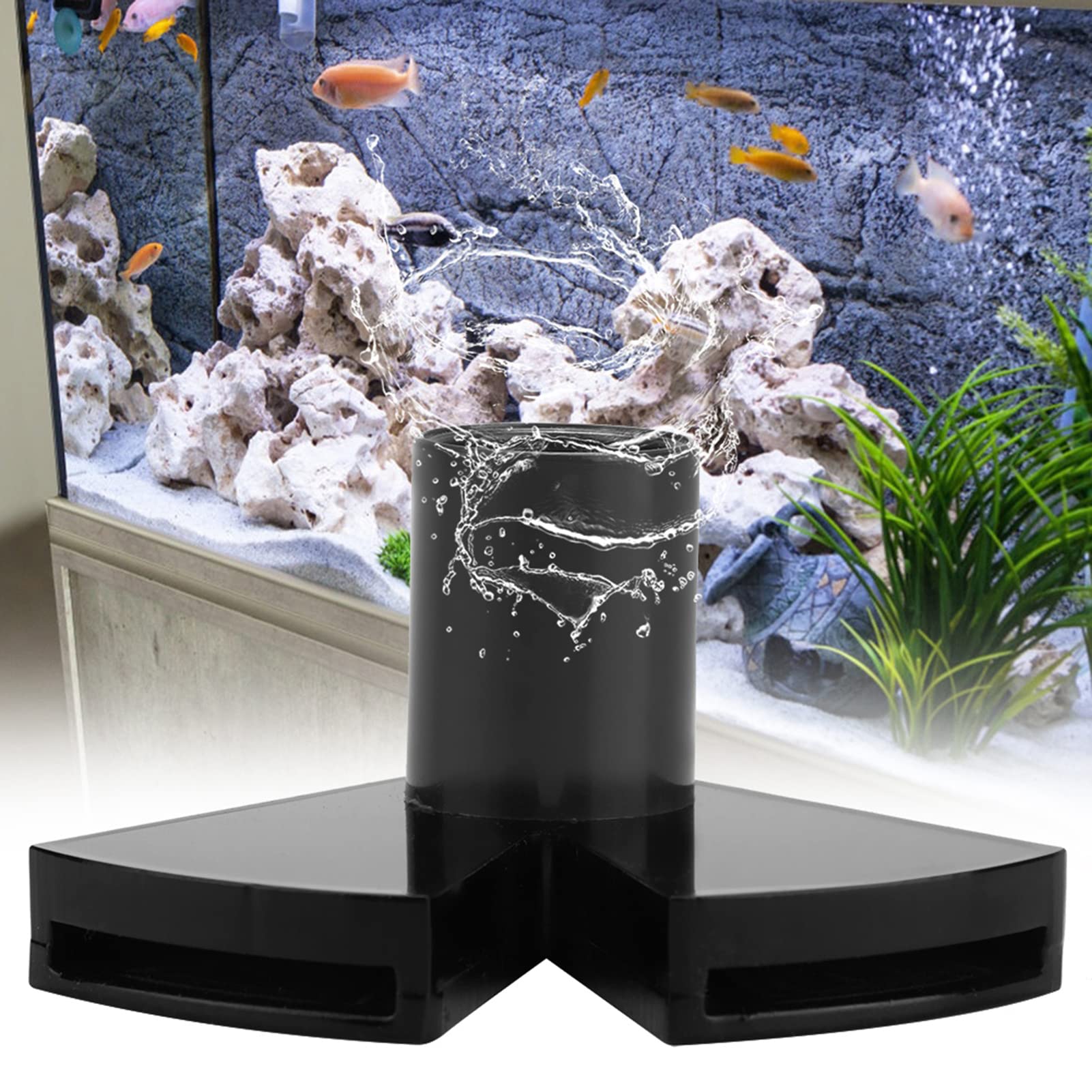 Ichiias Aquarium Water Outlet, Acrylic Fish Tank Double Duckbill Nozzle Rotate Flowing Pipe Water Outlet Return Aquarium Extende