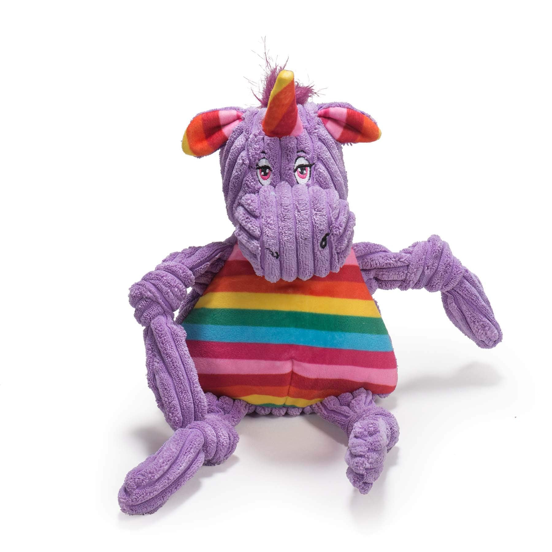 Hugglehounds Knotties Plush Dog Toy- Squeaky Interactive Puppy Toys- Soft Yet Tough, Reinforced, Durable Stuffed Pet Plush Toy For All Breeds And Ages- For Large And Xl Dogs- Large Unicorn.